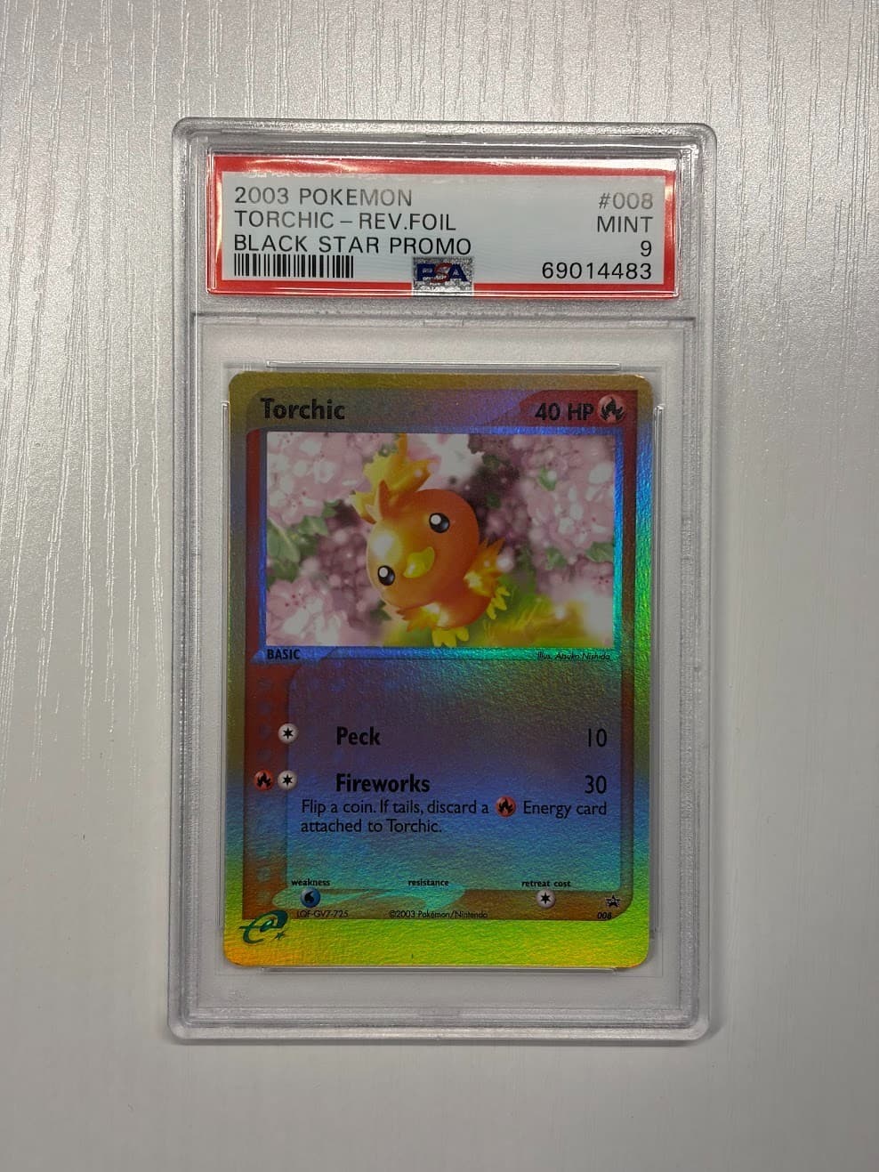2003 Pokemon Torchic 008  Reverse Holo Black Star Promo PSA 9 