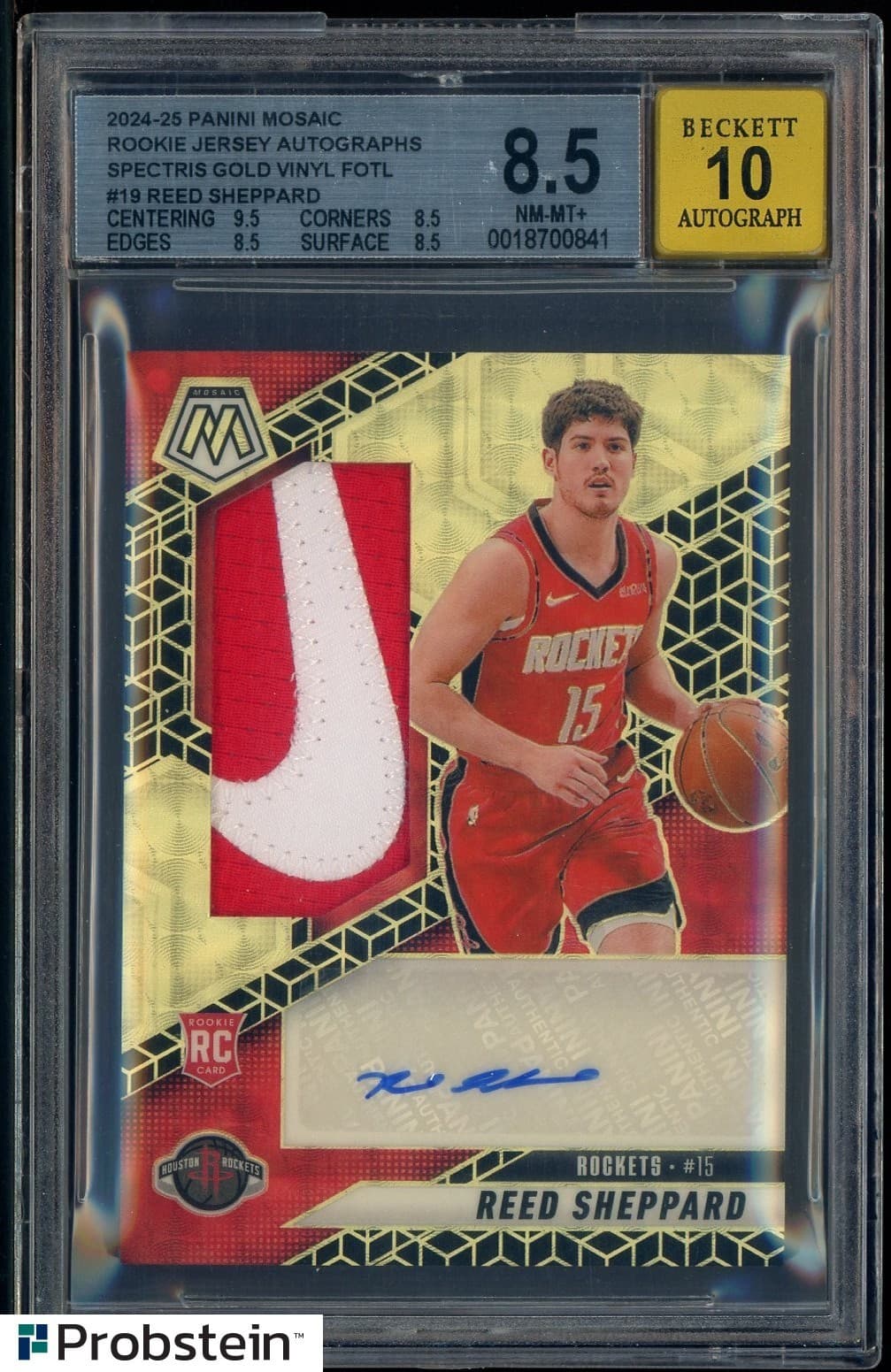 2024-25 Mosaic Spectric Gold Vinyl Reed Sheppard RPA RC Patch AUTO 1/1 BGS 8.5