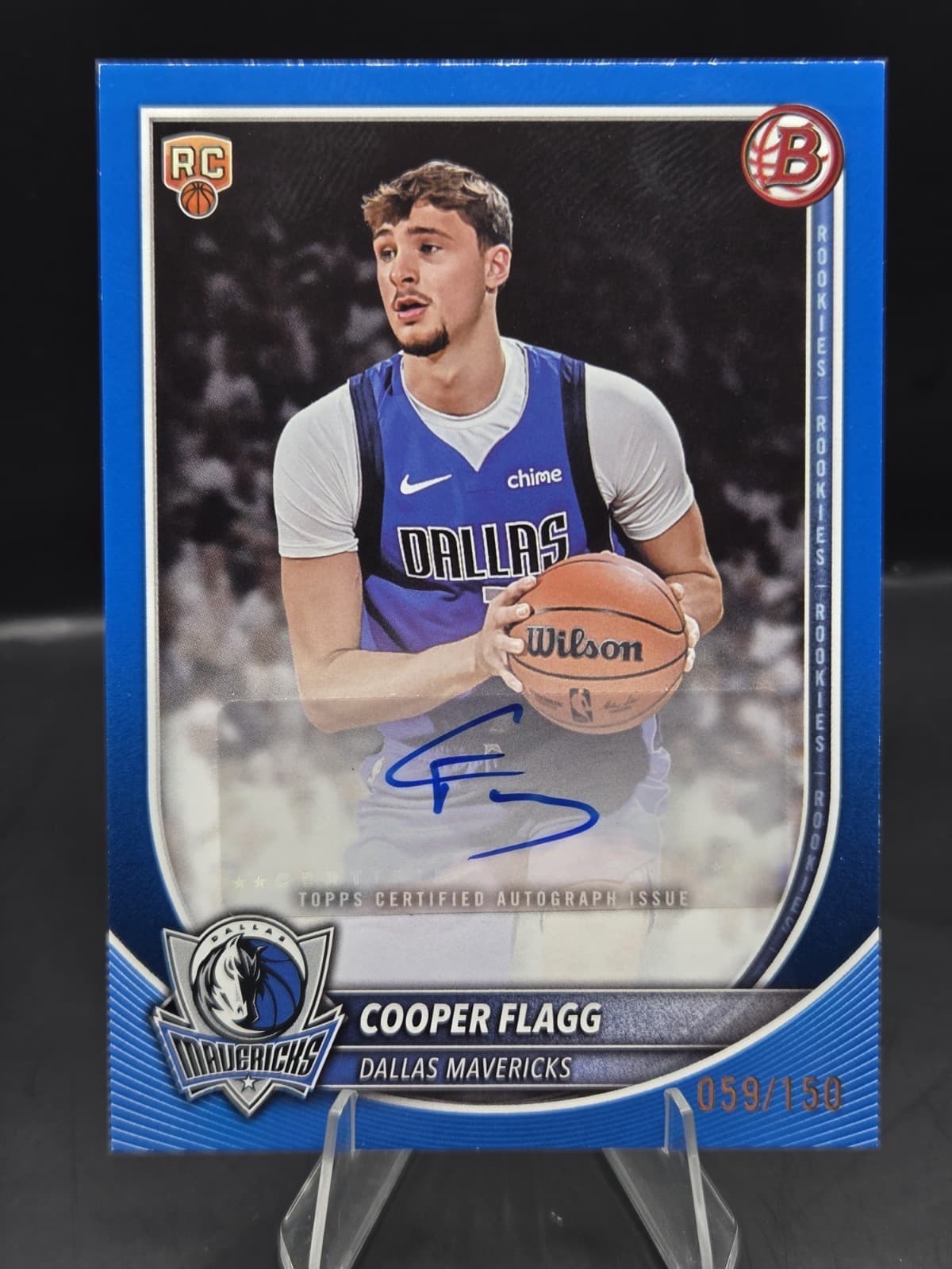 2025/26 Bowman Basketball Cooper Flagg Paper Rookies&Veterans Blue Auto 059/150