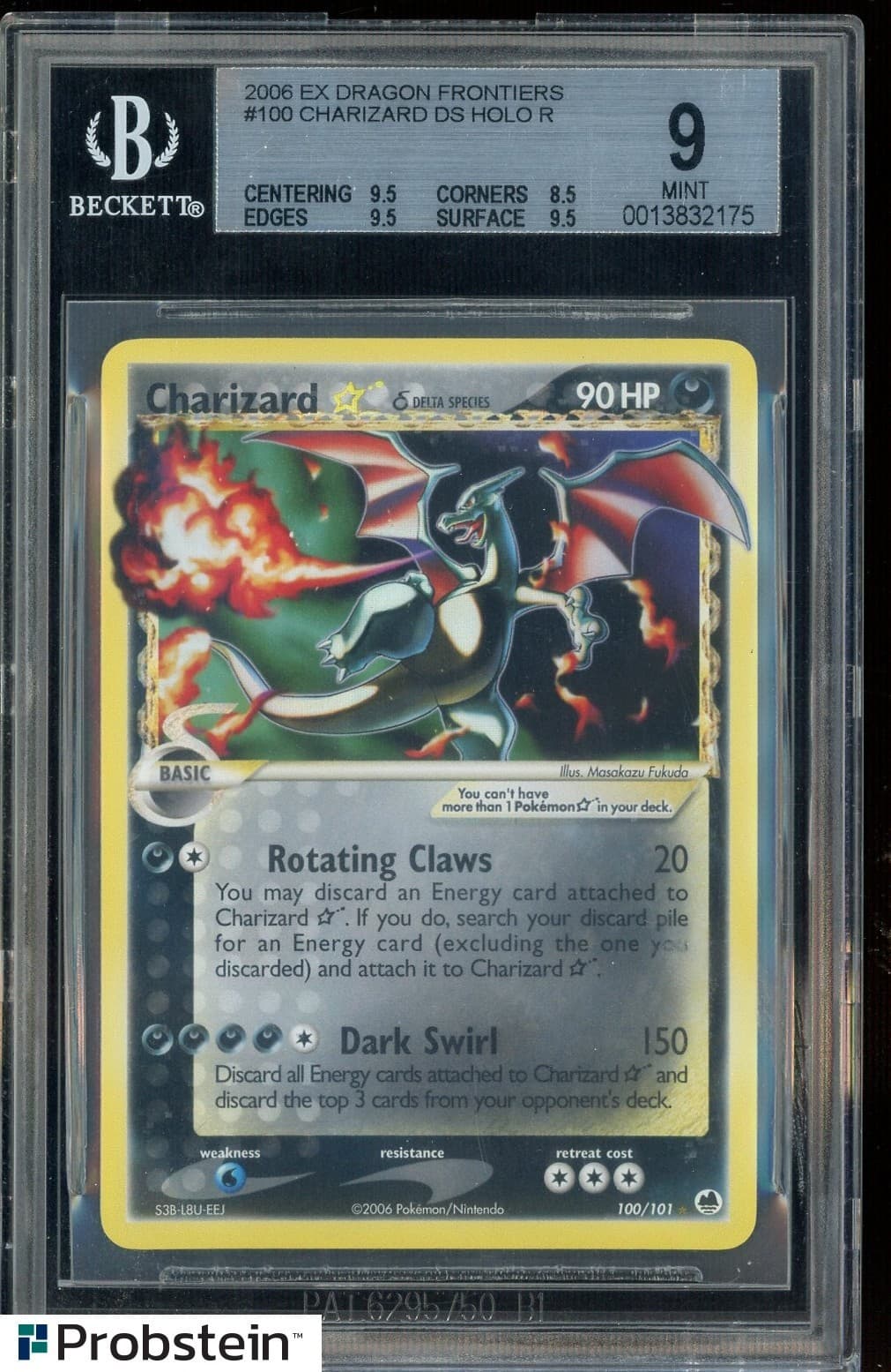 2006 Pokemon EX Dragon Frontiers #100 Charizard Gold Star Holo BGS 9 MINT