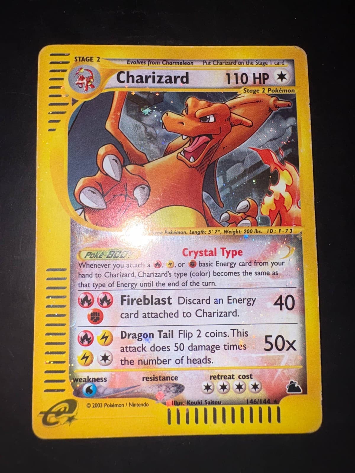 Pokemon Charizard Skyridge Crystal Holo Secret Rare #146 ENG