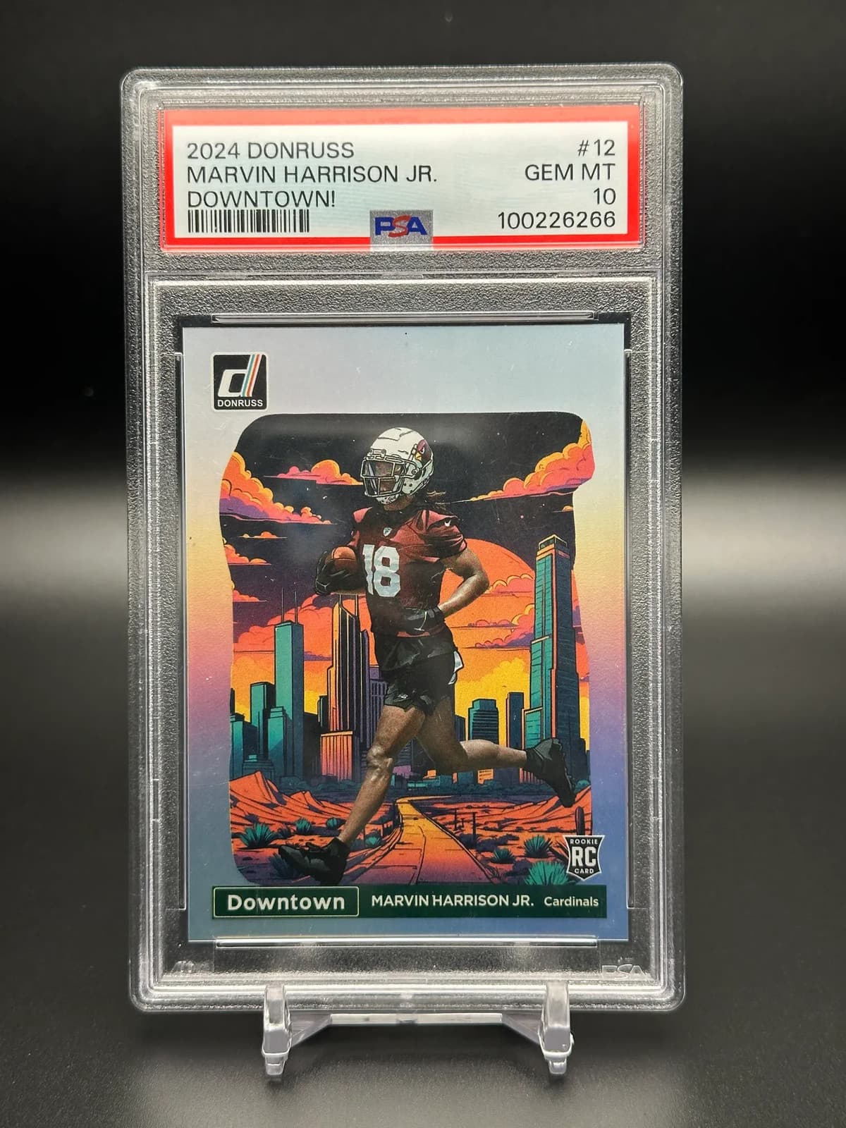 Marvin Harrison JR. 2024 Panini Donruss Downtown! #12 Rookie(RC) PSA 10 GEM MINT