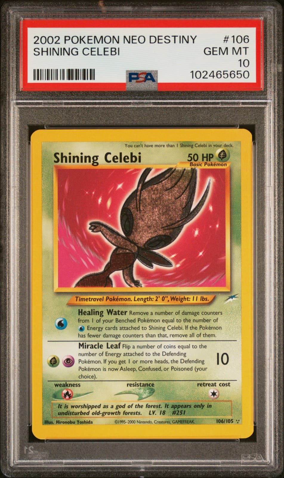 2002 Pokemon Neo Destiny Shining Celebi #106 PSA 10