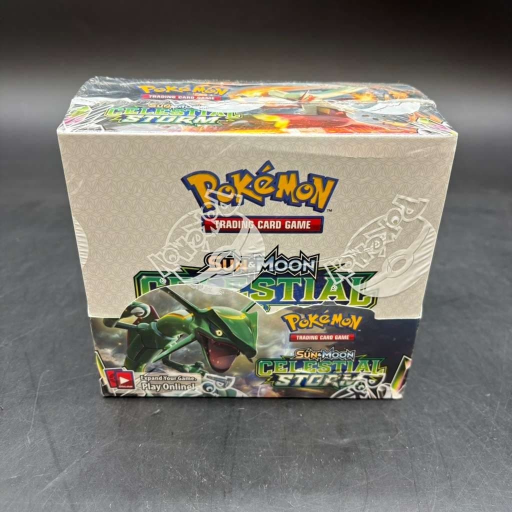Pokemon TCG Sun & Moon Celestial Storm Booster Box SEALED WITH ACRYLIC