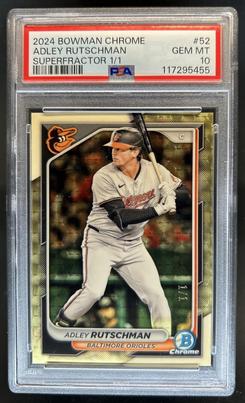 2024 Bowman Chrome Adley Rutschman Superfractor #1/1 Orioles PSA 10 GEM MINT