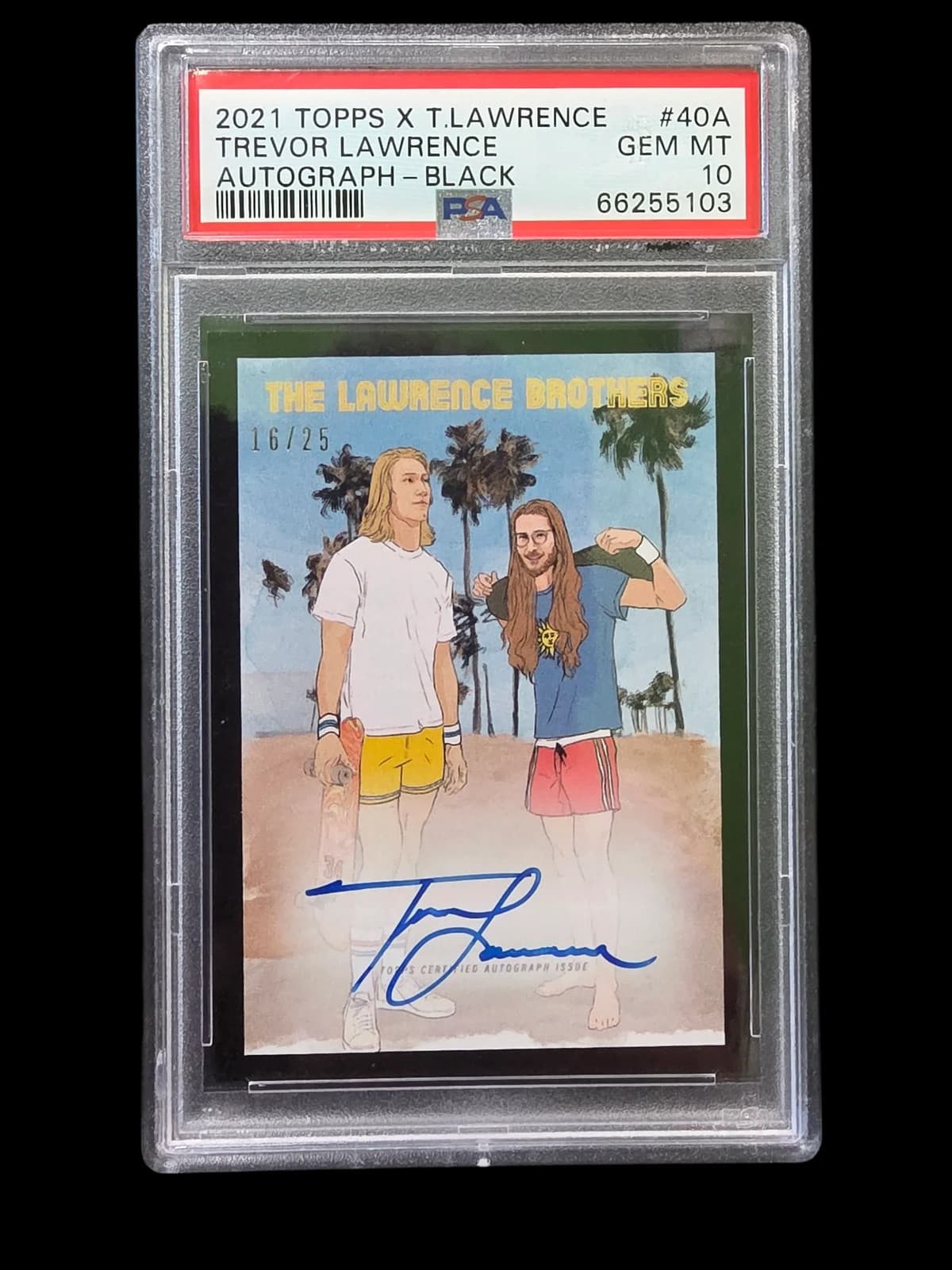 2021 Topps X Trevor Lawrence Trevor Lawrence #40A Autograph Black PSA 10