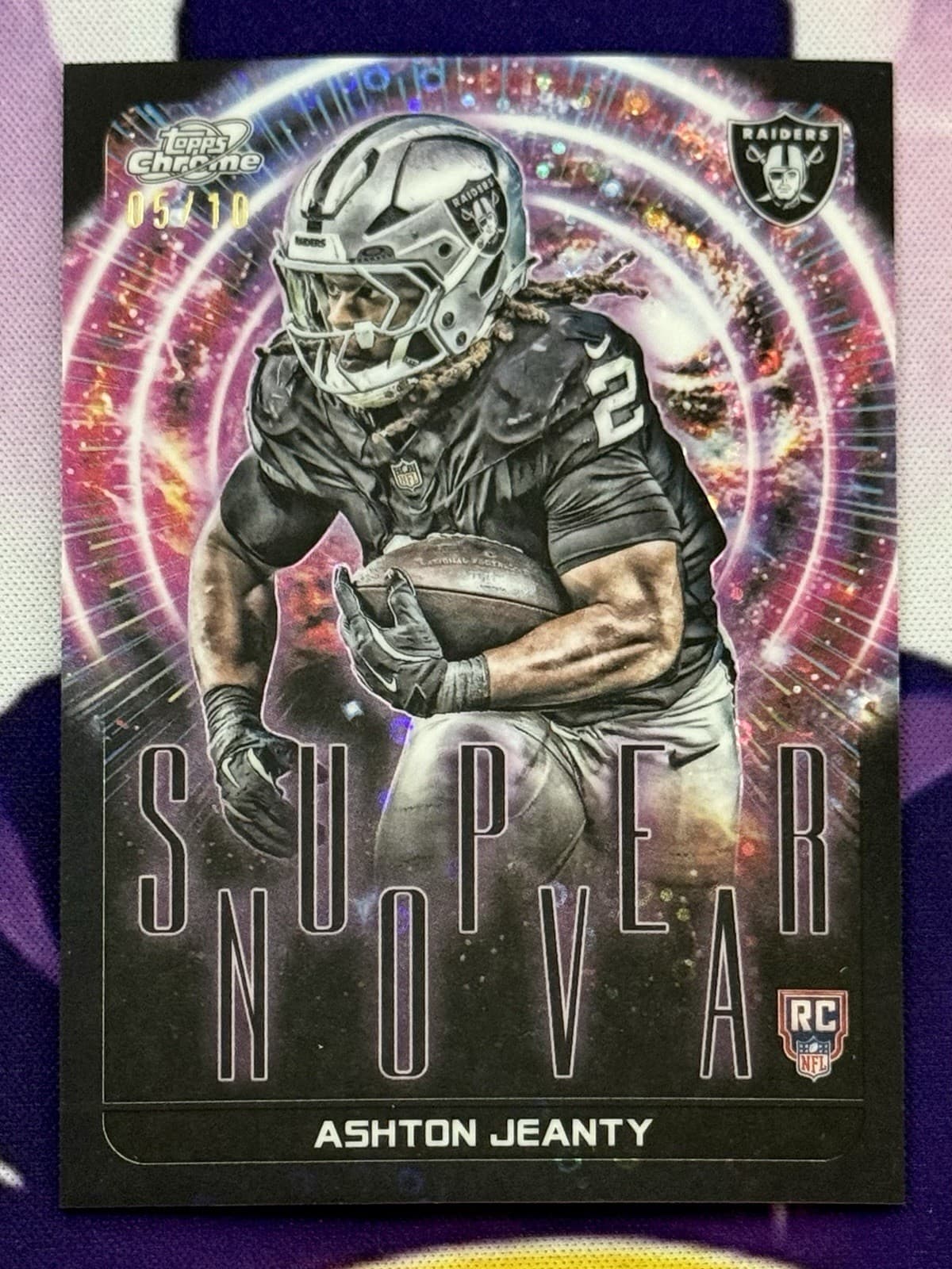 2025 Topps Chrome Cosmic Ashton Jeanty Super Nova Black 7/10 Eclipse Refractor