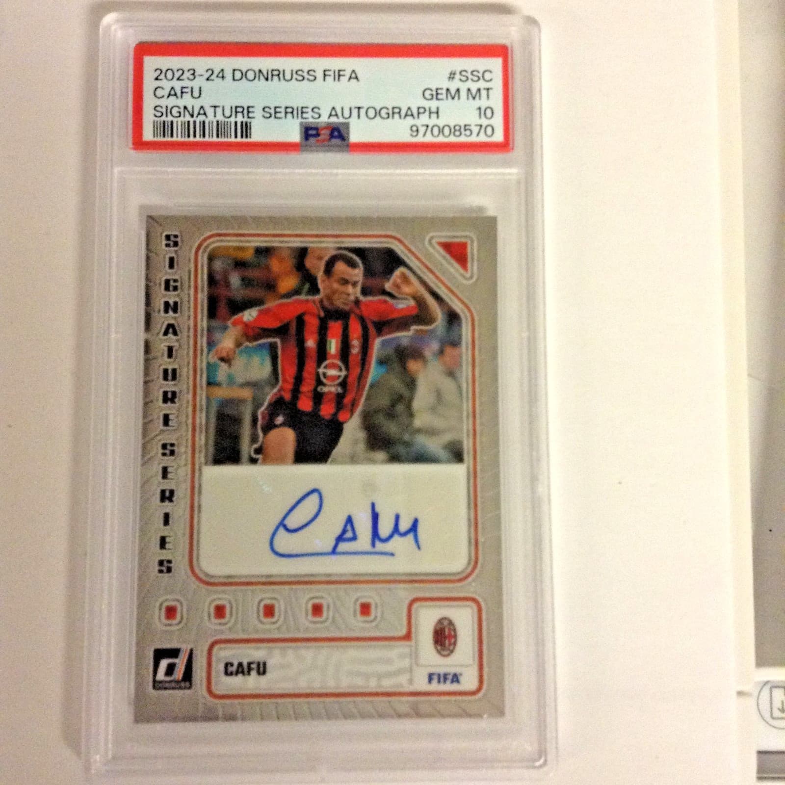 2023-24 Donruss FIFA Cafu Signature Series Auto PSA10 #SS-C ROSSONERI HOF!!