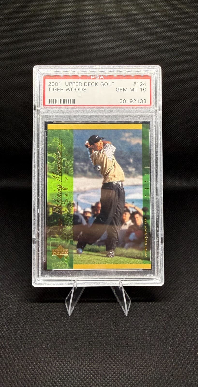 2001 Upper Deck Golf Tiger Woods Rookie RC #124 PSA Gem Mint 10