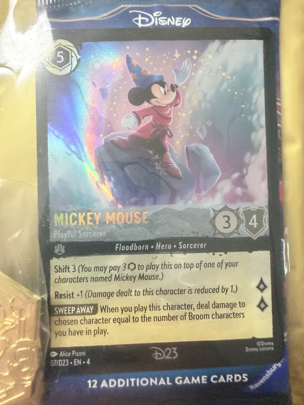 2024 Disney D23 Expo Lorcana Mickey Mouse Playful Sorcerer Promo Card