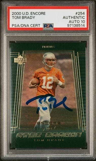 2000 UD Encore Tom Brady Rookie Auto PSA Auth 10 Auto