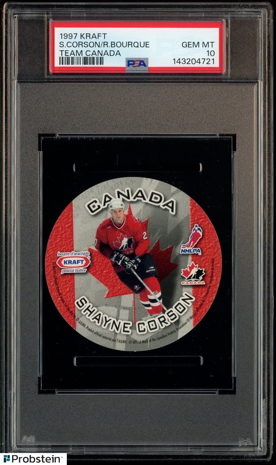 1997 Kraft Hockey Team Canada Shayne Corson Ray Bourque PSA 10 GEM MINT