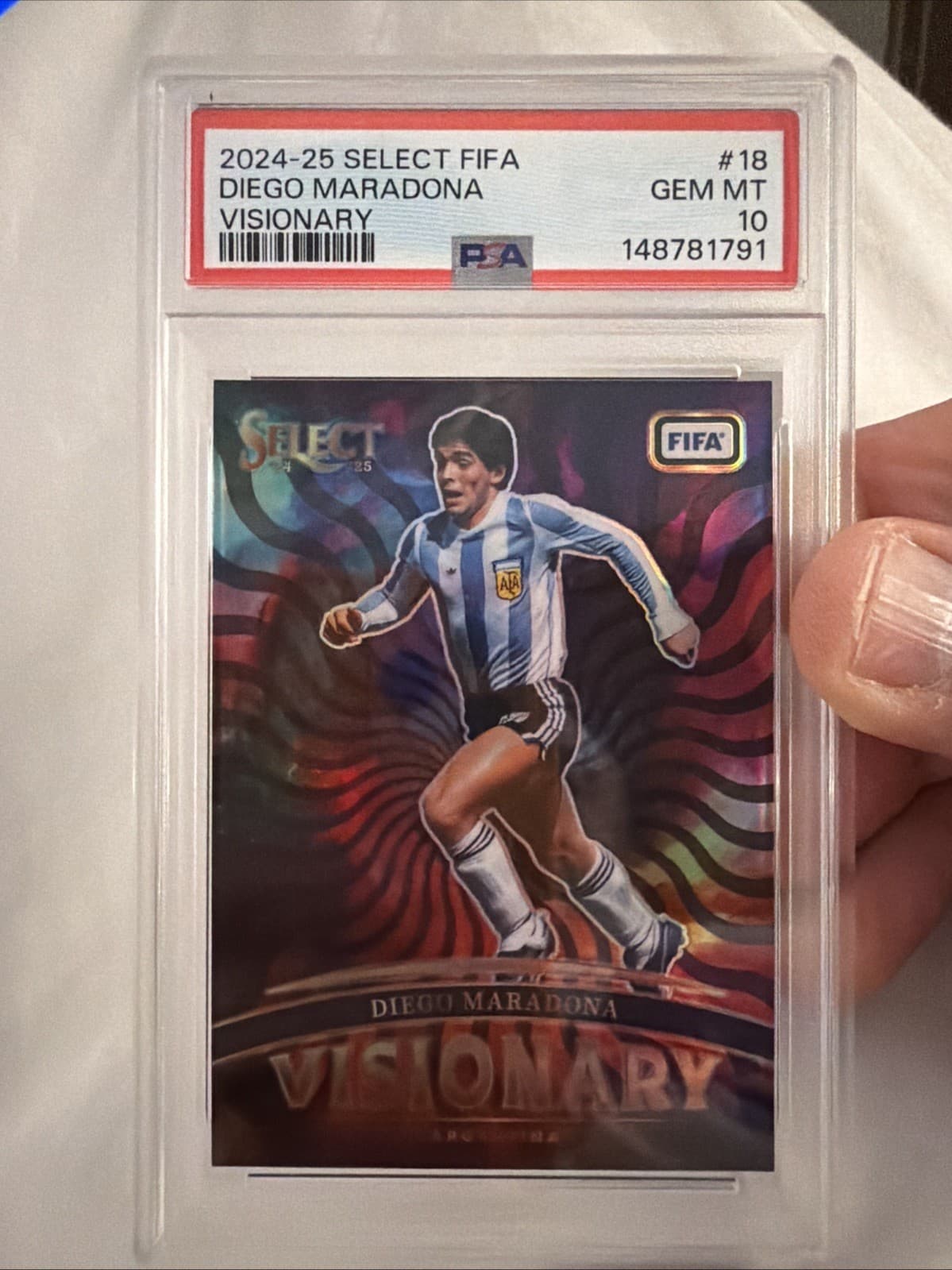 2024-25 Panini Select FIFA #18 Diego Maradona Visionary PSA 10🔥📈GOAT