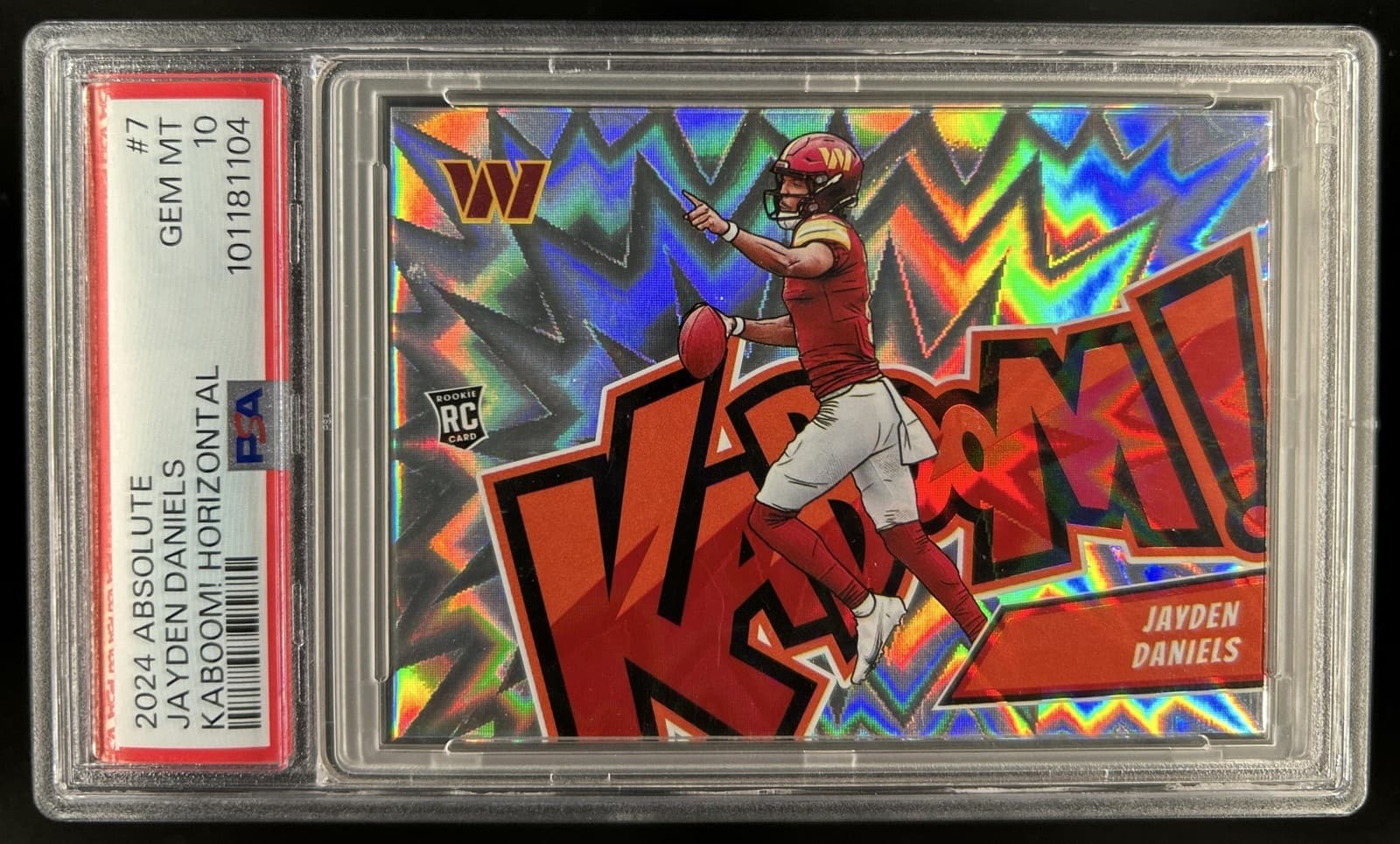 2024 Panini Absolute Jayden Daniels Kaboom Horizontal RC Rookie SSP #7 PSA 10