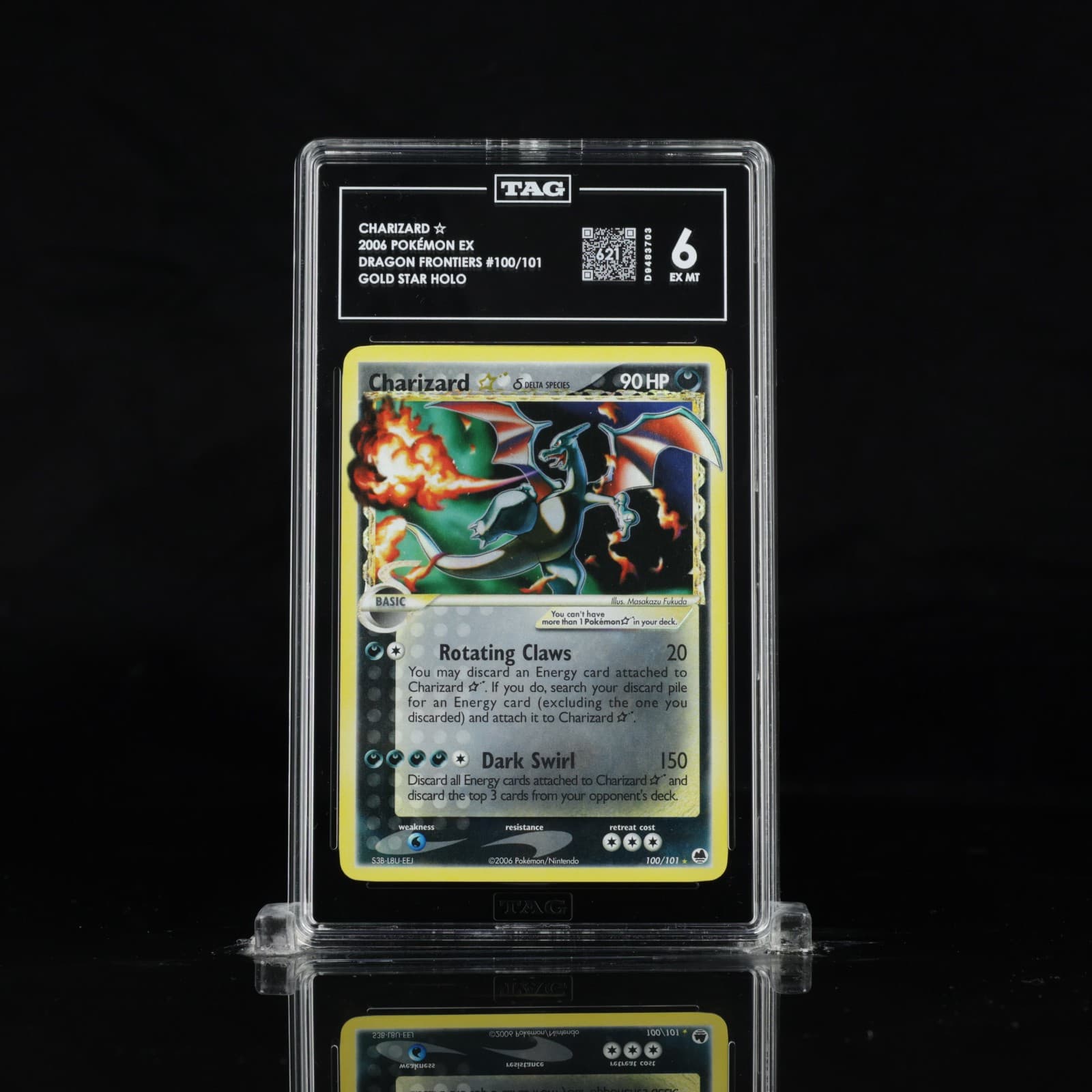 2006 POKEMON EX DRAGON FRONTIERS GOLD STAR #100 CHARIZARD-HOLO TAG 6
