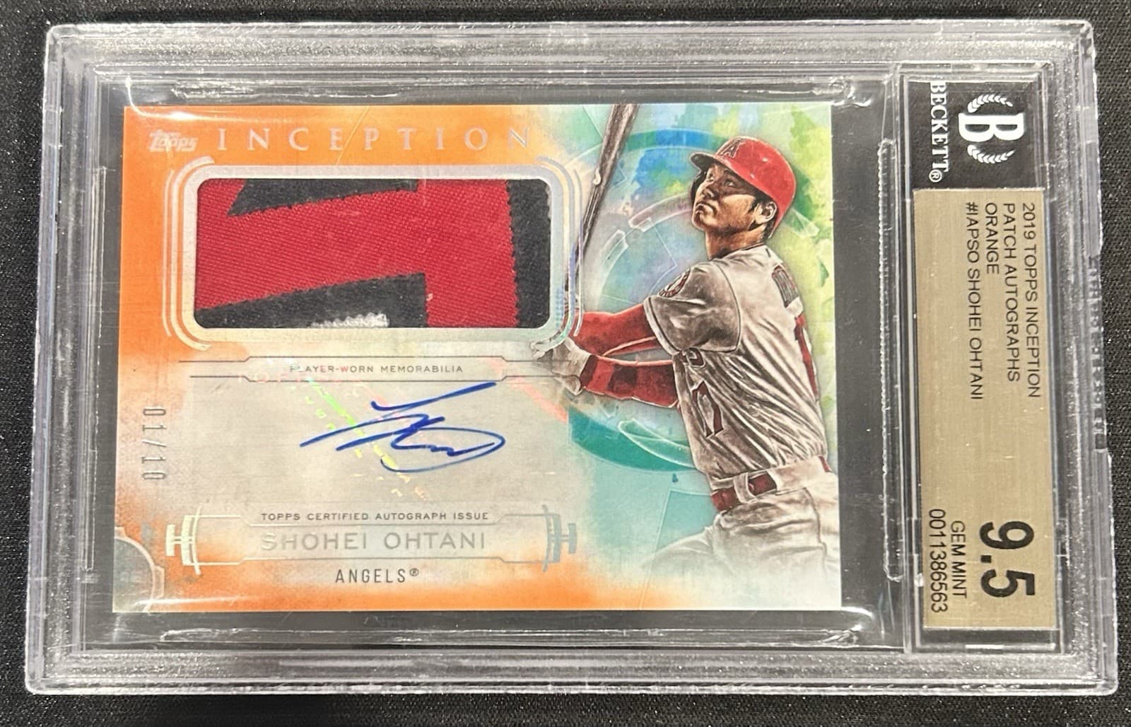 2019 Topps Inception Shohei Ohtani Orange Patch Auto /10 First on Print 