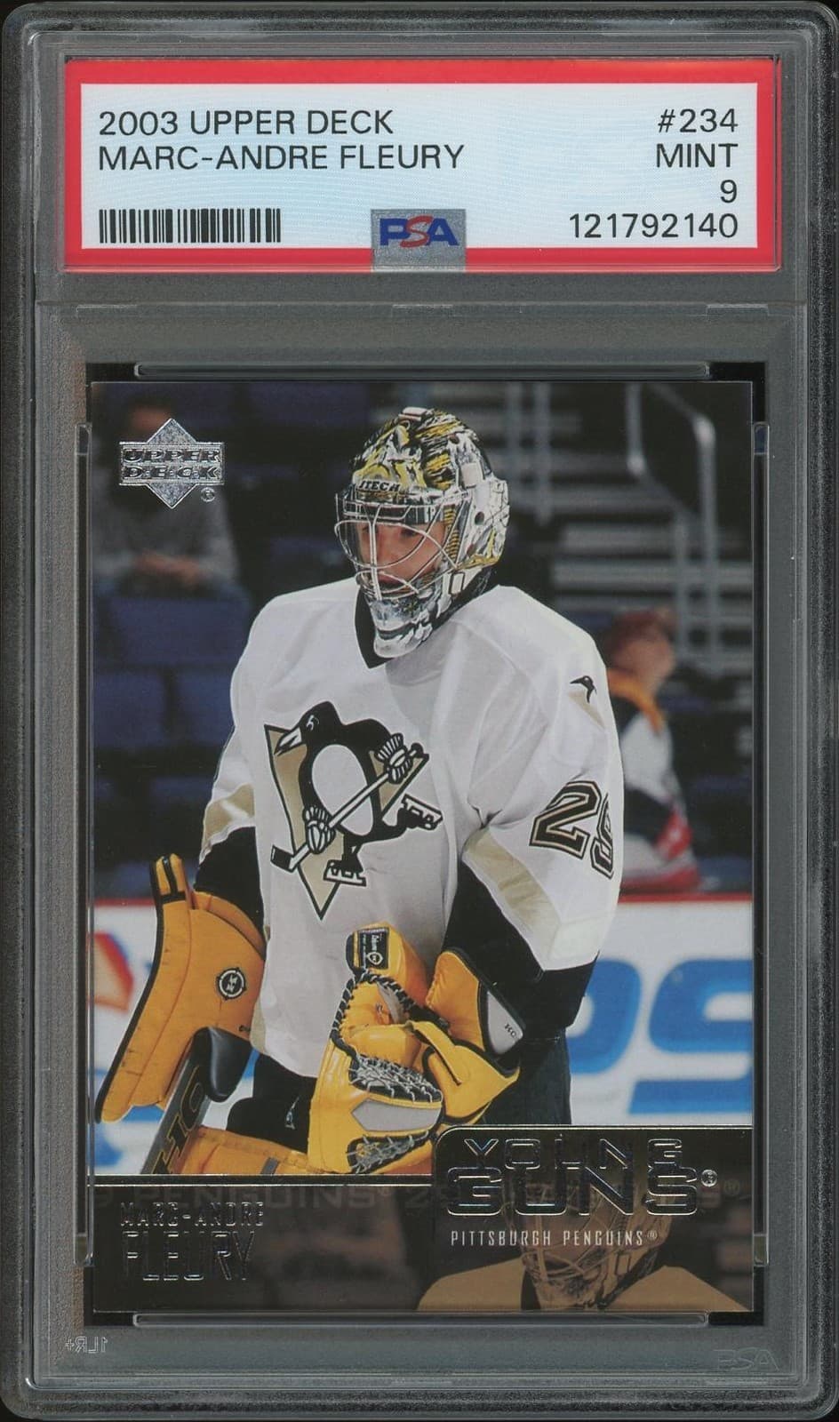 2003/04 Upper Deck Hockey #234 Marc-Andre Fleury Young Guns Rookie PSA 9 (MINT)