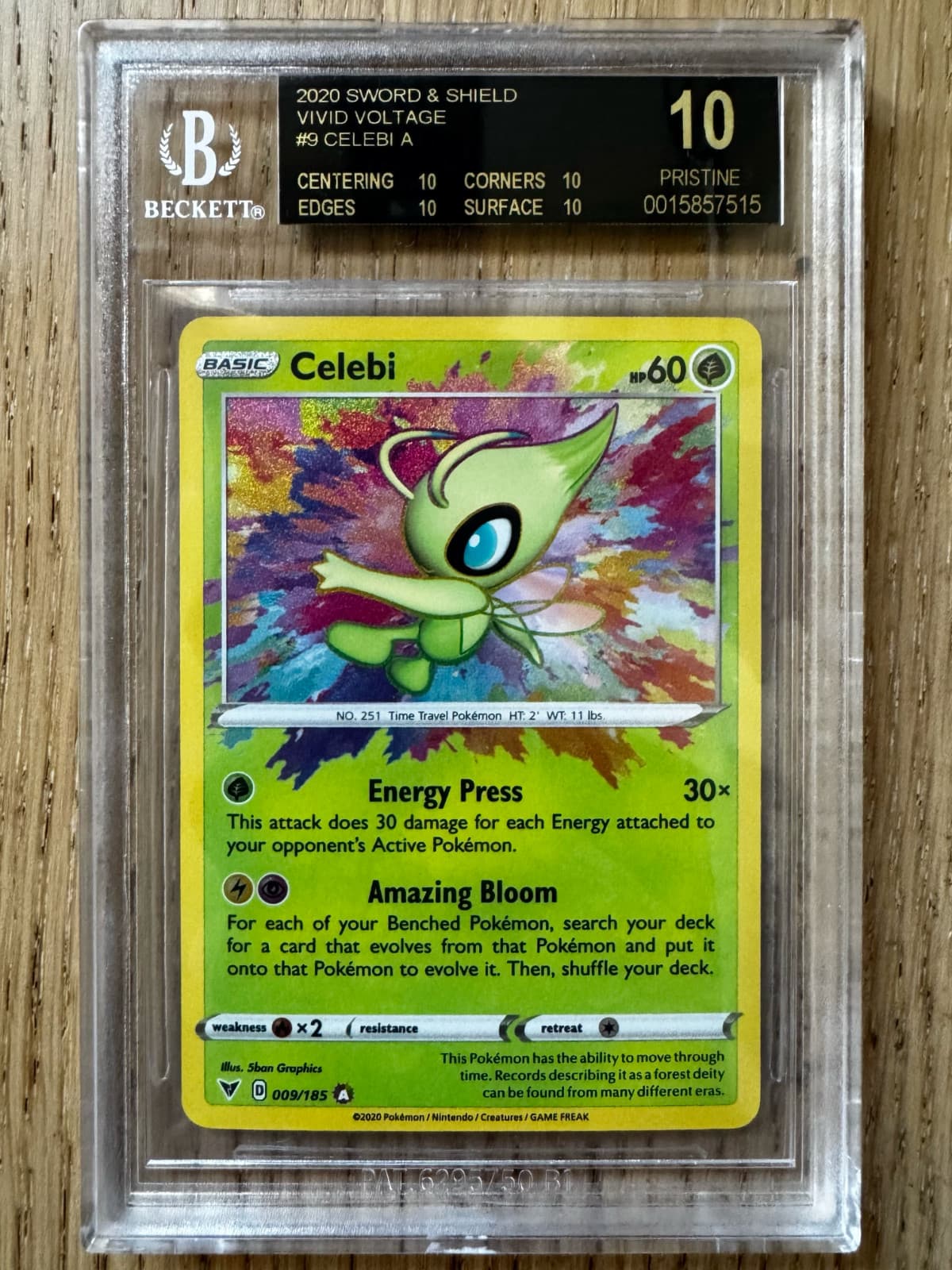 BGS 10 Black Label Celebi Amazing Rare Vivid Voltage Beckett Not PSA 10 Pokemon