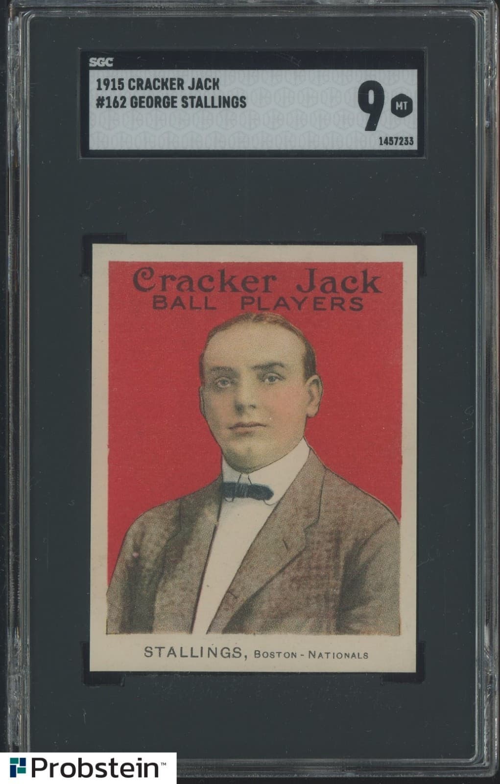 1915 Cracker Jack #162 George Stallings SGC 9 MINT