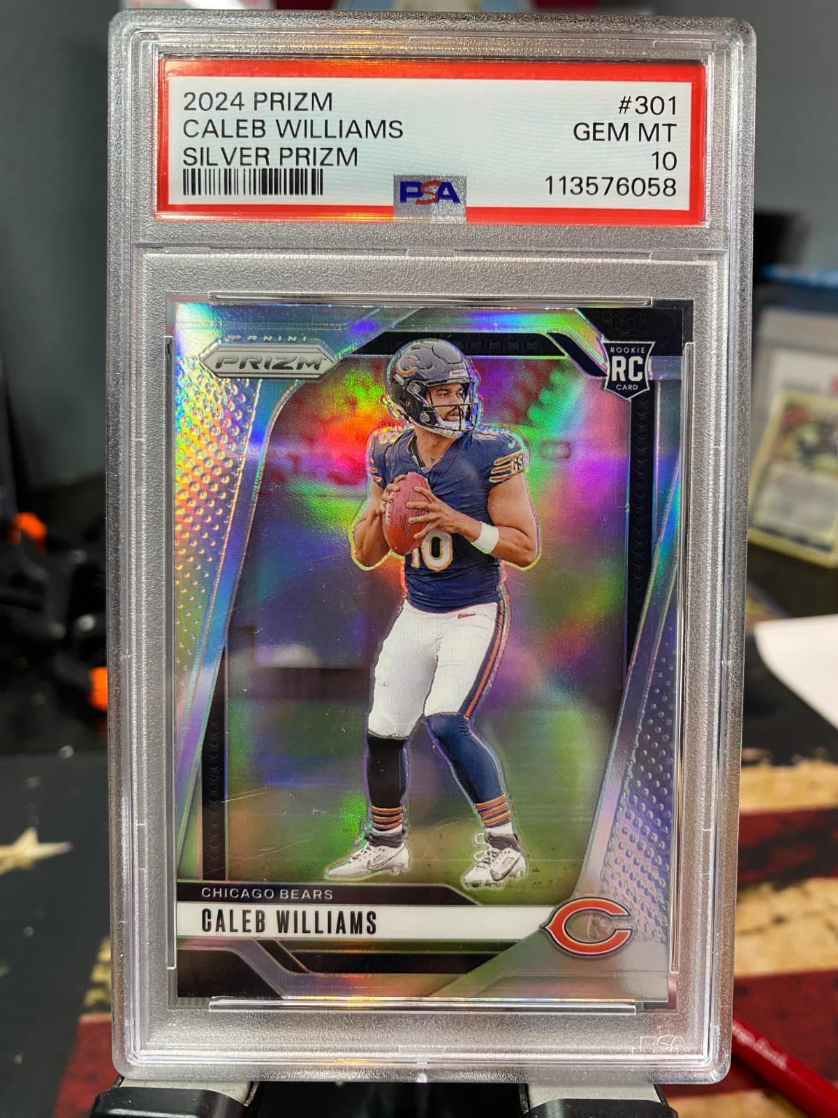 2024 Panini Prizm Caleb Williams RC Silver Rookie #301 Bears PSA 10 GEM MINT