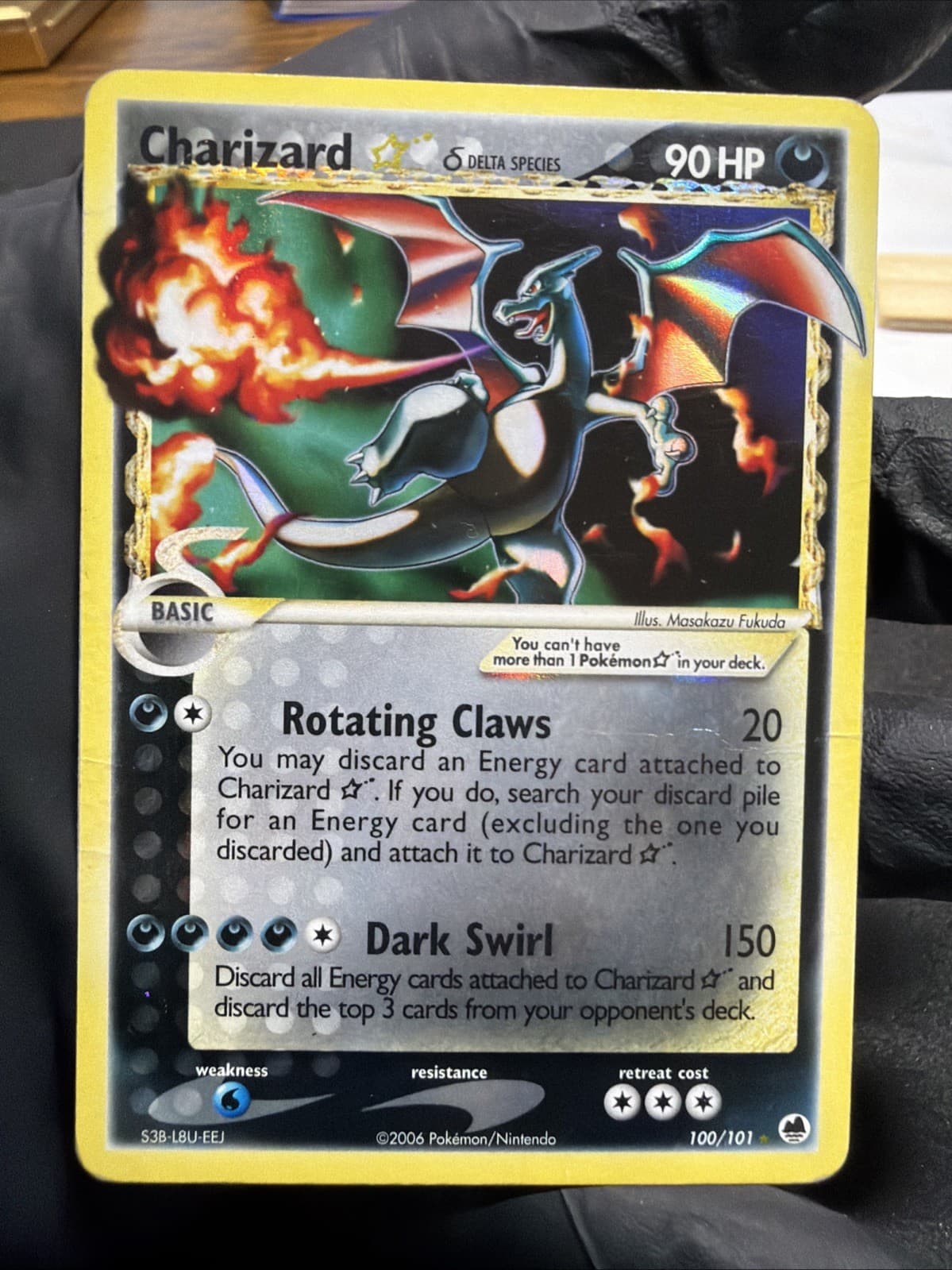 2006 Pokemon Ex Dragon Frontiers Gold Star 100/101 Charizard-Holo