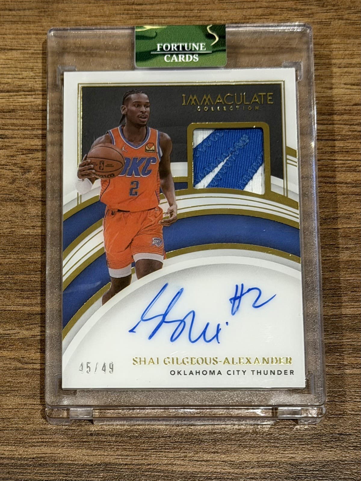 2021-22 Immaculate Patch Auto PA GU Shai Gilgeous-Alexander 45/49 Encased