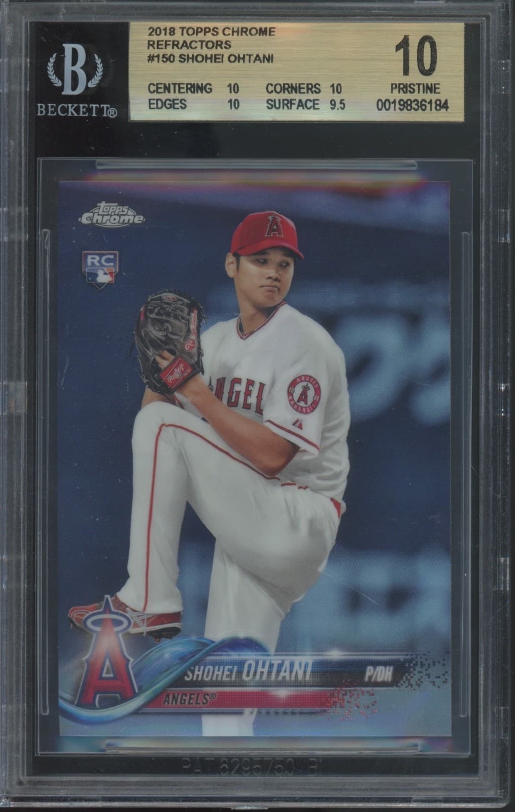 2018 Topps Chrome Refractor #150 Shohei Ohtani RC Rookie Pristine BGS 10