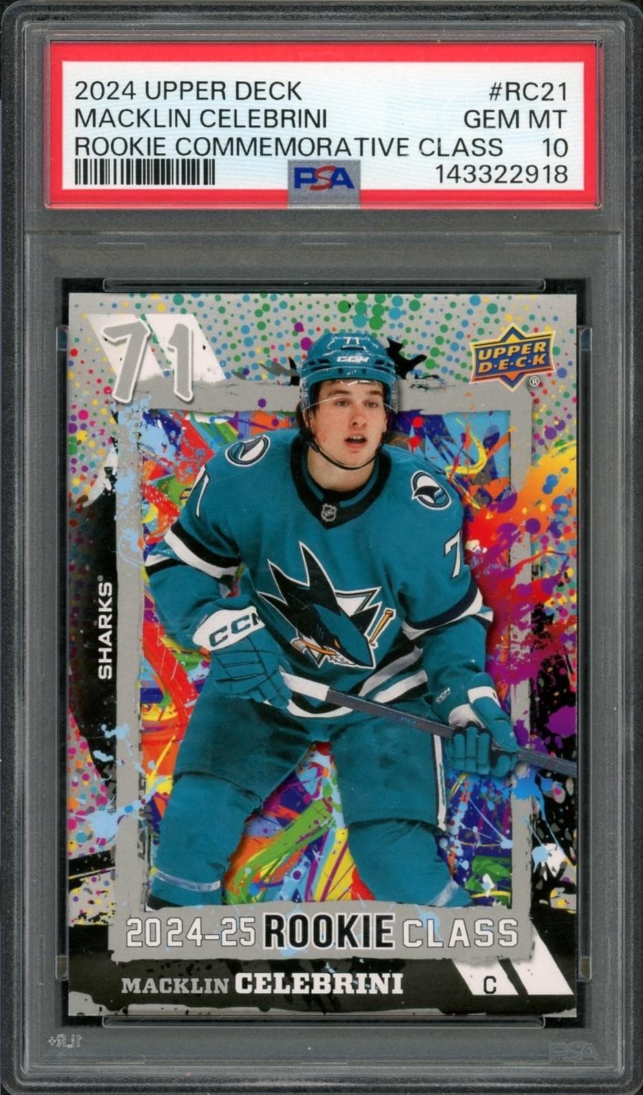 2024-25 Upper Deck Series 2 Macklin Celebrini Rookie Commemorative Class #RC21 P