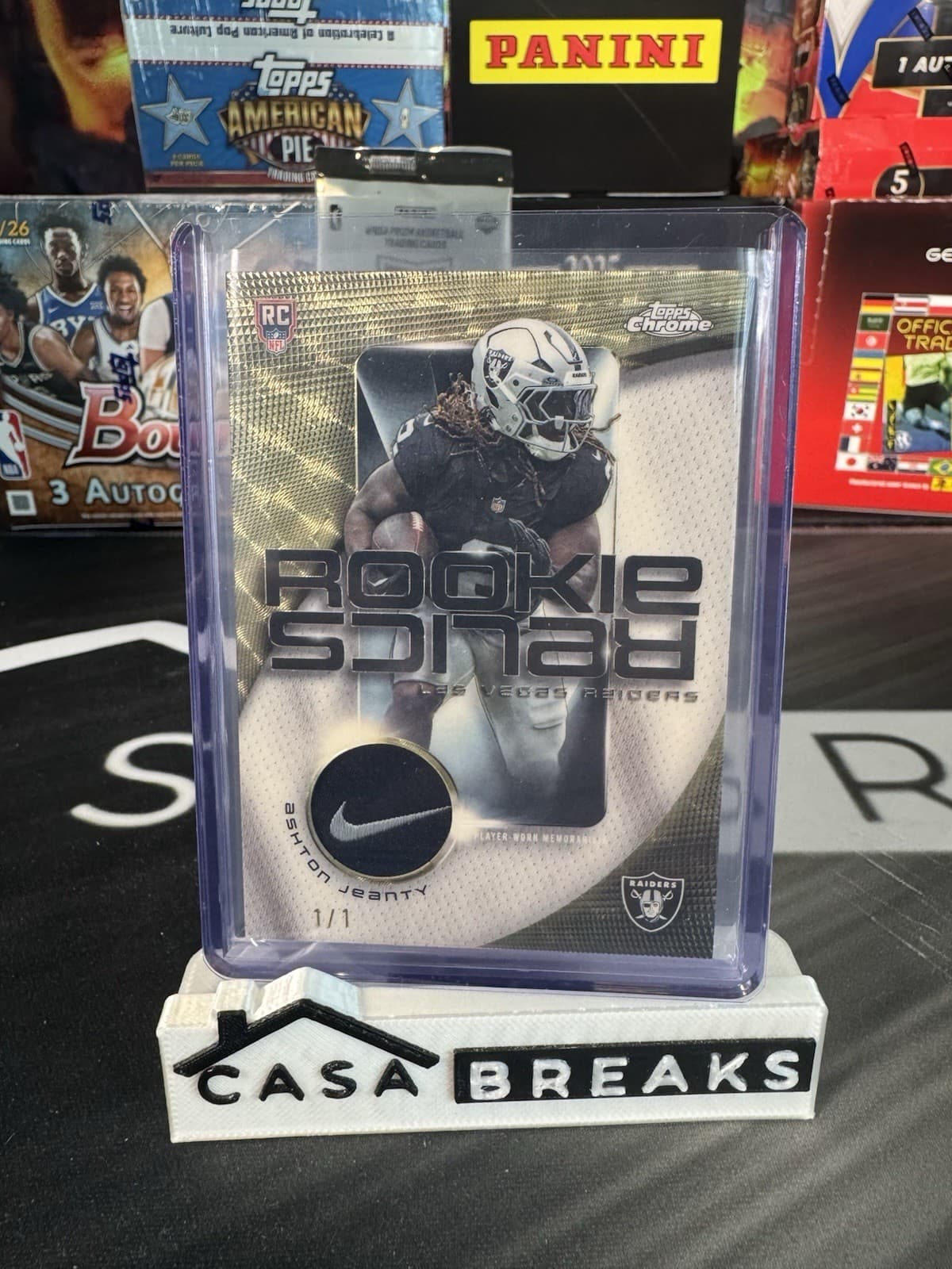 2025 Topps Chrome Ashton Jeanty Rookie Relics SUPERFRACTOR  1/1 Nike Swoosh RC
