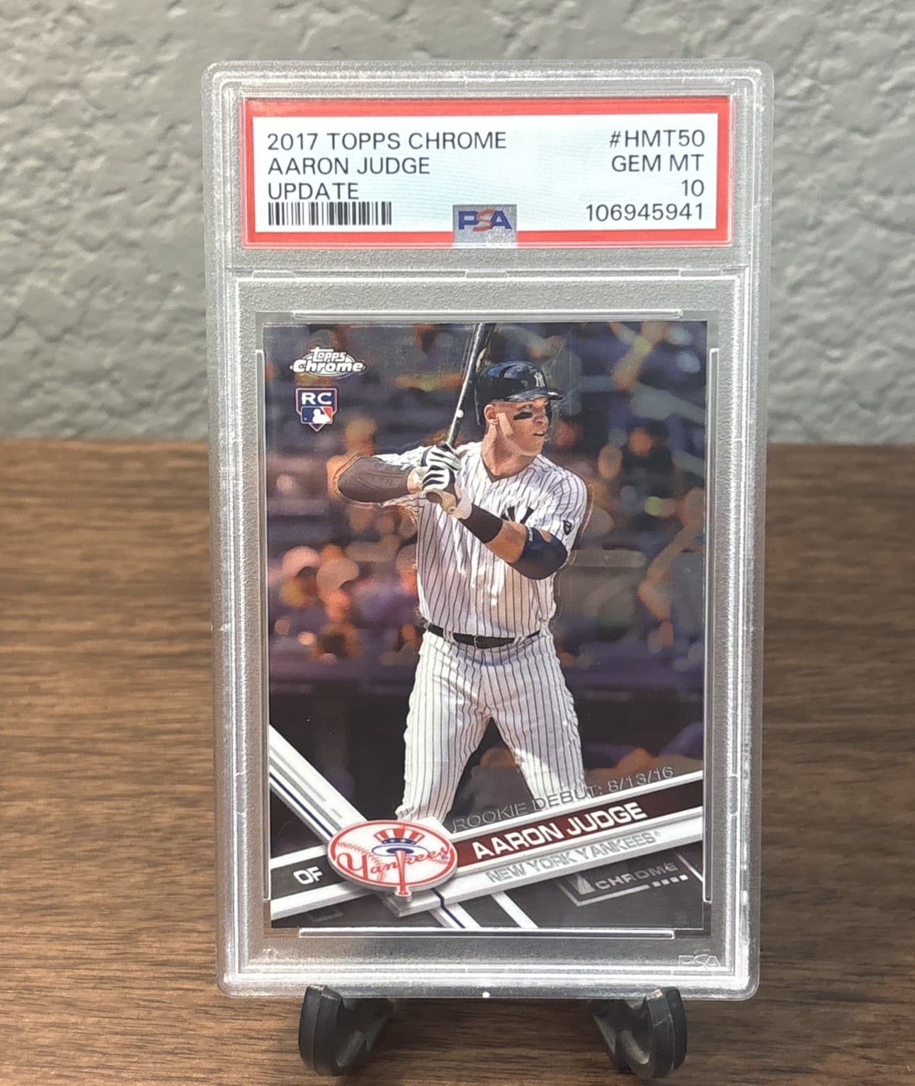 2017 Topps Chrome Update Aaron Judge Rookie Debut RC #HMT50 PSA 10 Gem Mint