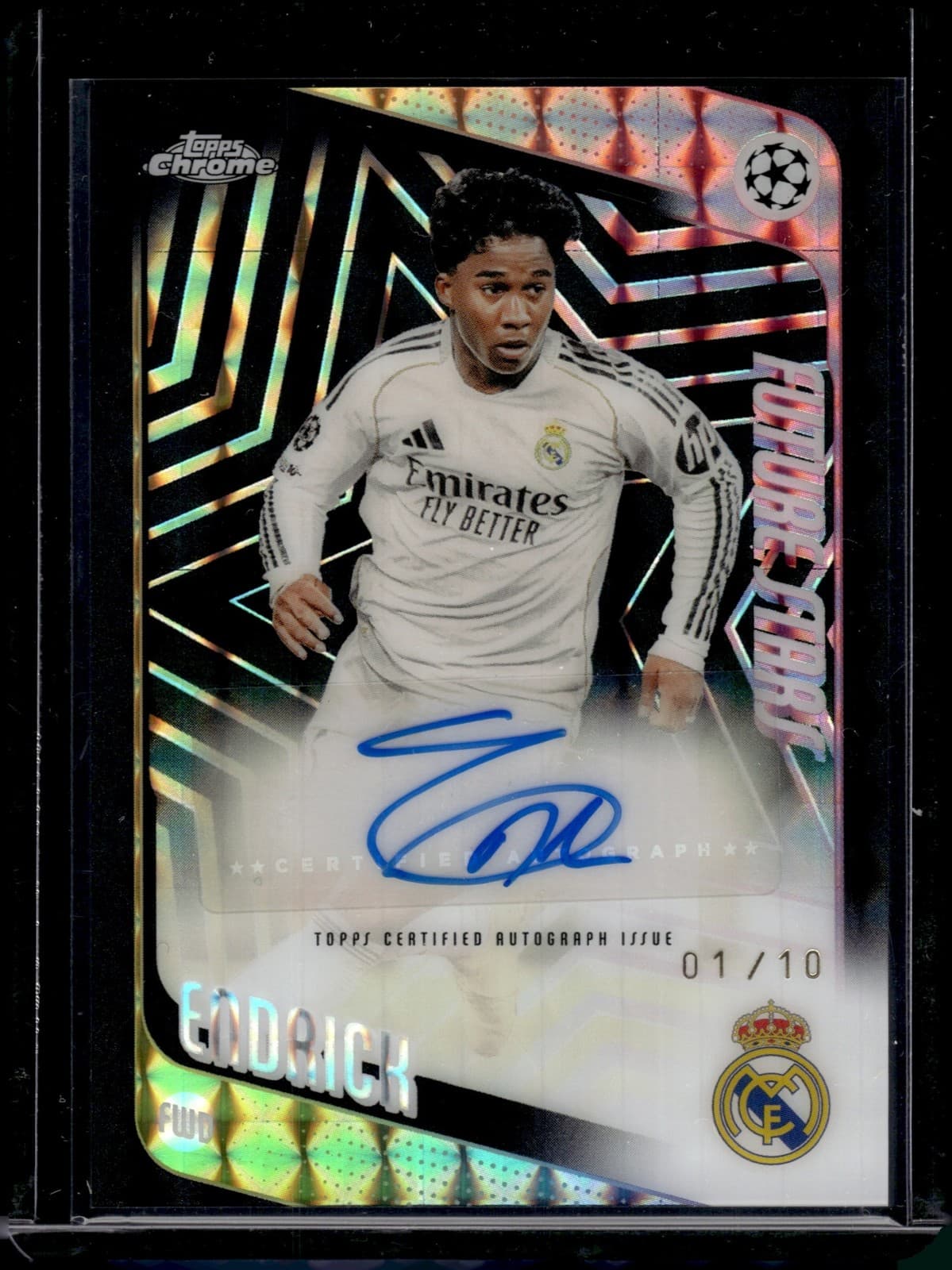 2025 HL-P02 Topps Chrome UEFA CC Endrick Future Stars Auto Black Geom /10 #FSA-E