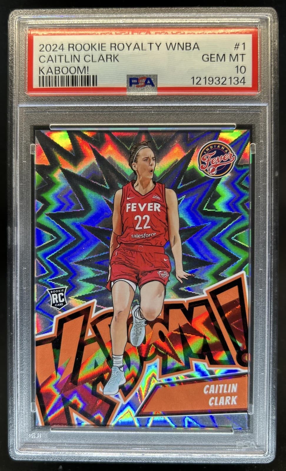2024 Panini WNBA Rookie Royalty Caitlin Clark Kaboom! RC SSP #1 Fever PSA 10