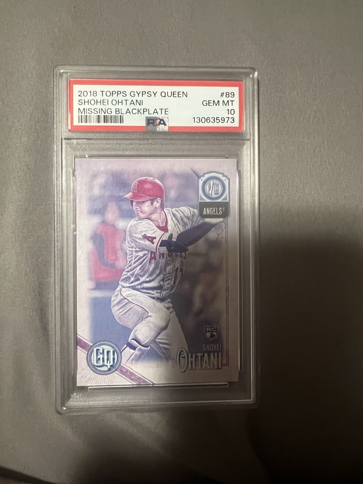 2018 Topps Gypsy Queen - Shohei Ohtani #89 Missing Black Plate (RC) PSA10