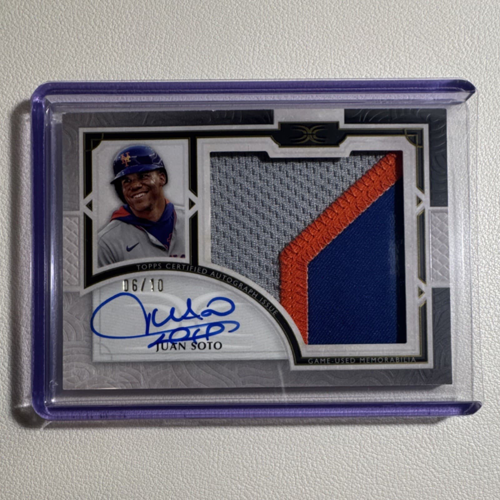 Topps Definitive 2025 Juan Soto Auto Relic #ARC-JS 06/10 Mets MLB