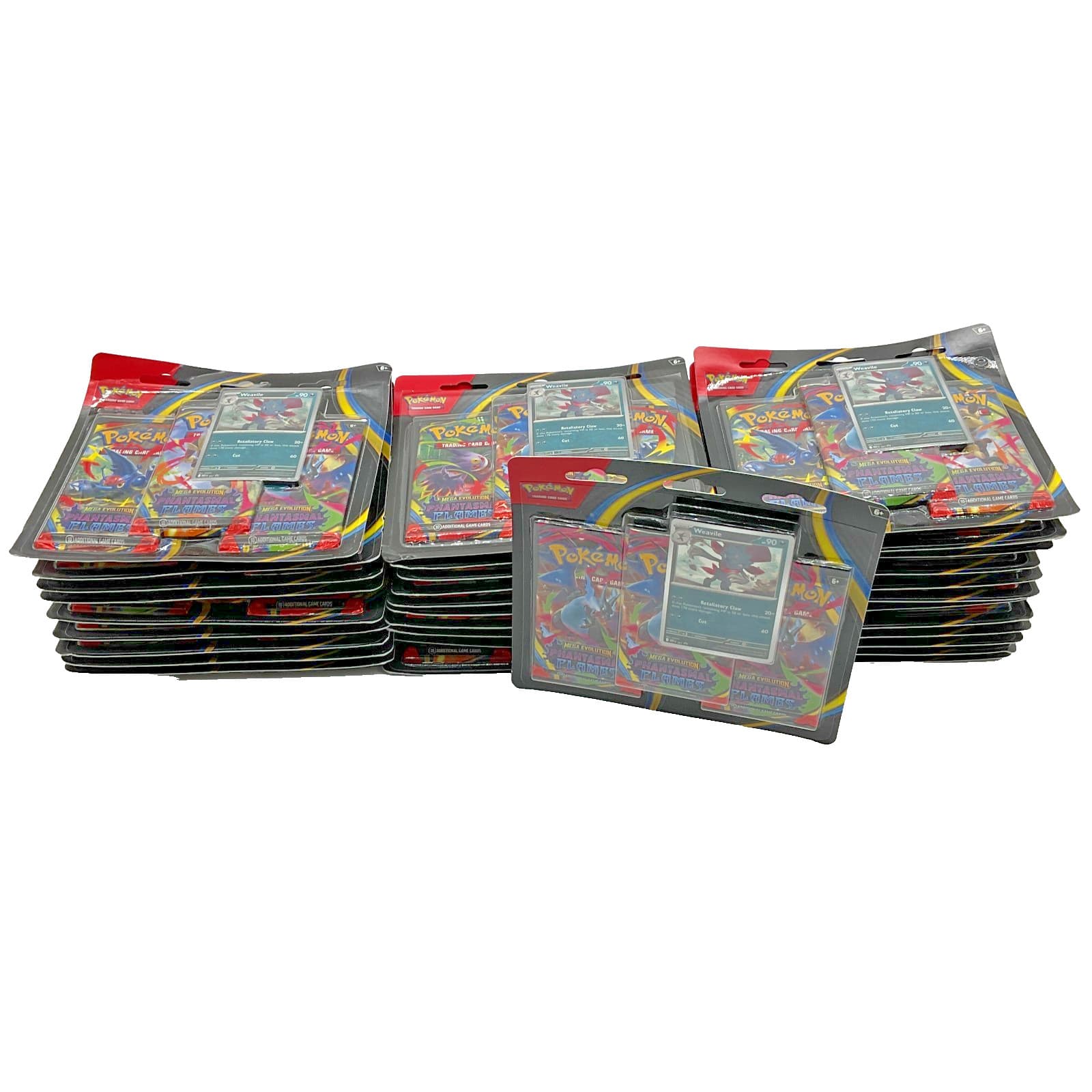 Lot of (62) Pokemon TCG Mega Evolution Phantasmal Flames 3-Pack Blisters SEALED