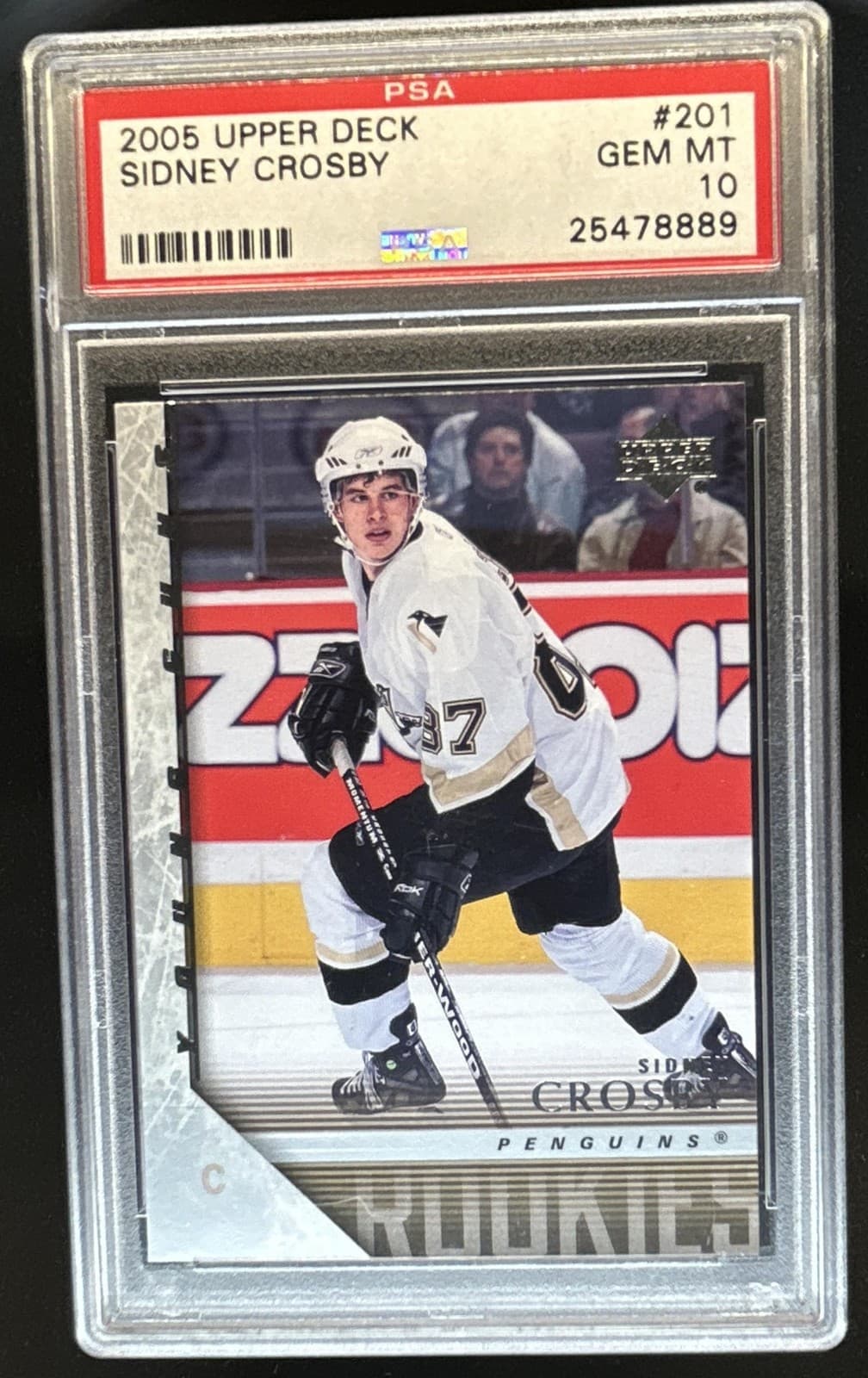 2005-06 Upper Deck Sidney Crosby Rookie Young Guns RC #201 Penguins PSA 10