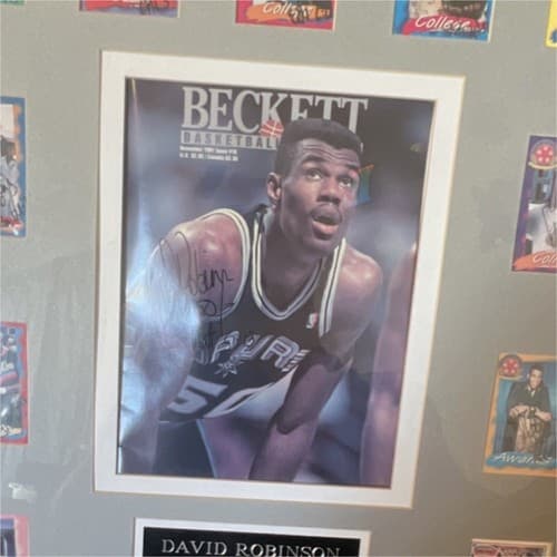 Beckett David Robinson Framed Card Lot Autograph San Antonio Spurs NBA Vintage