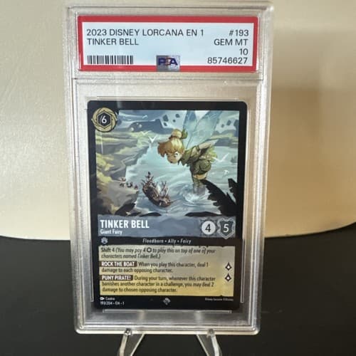 2023 DISNEY LORCANA EN 1-THE FIRST CHAPTER #193 TINKER BELL - GIANT FAIRY PSA 10