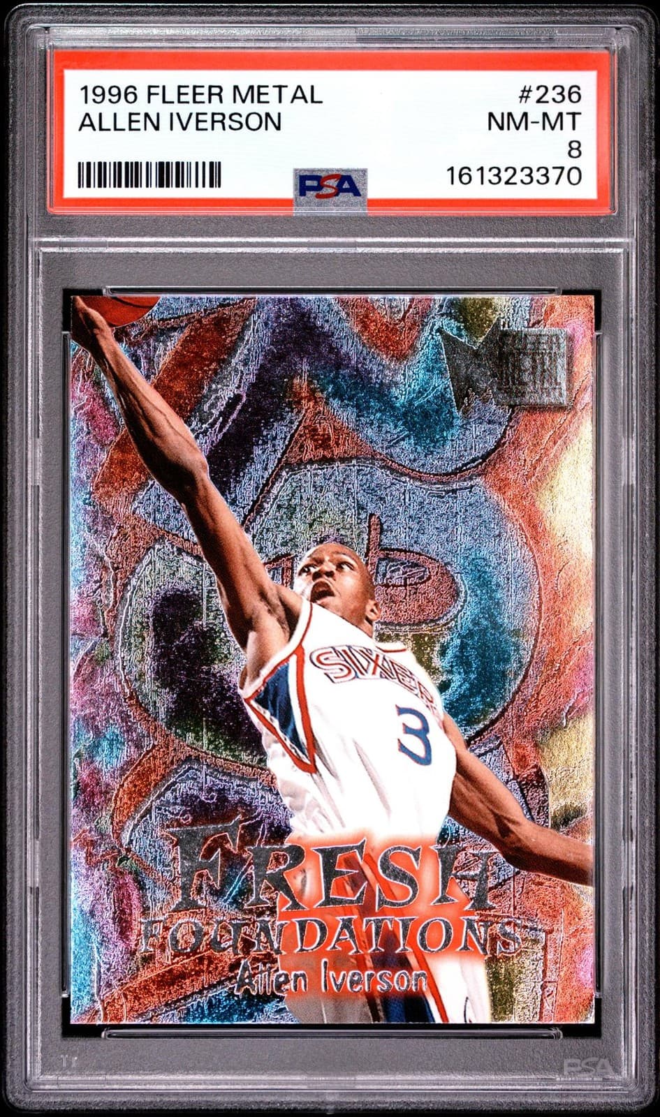 1996 Fleer Metal Allen Iverson Rookie #236 PSA 8