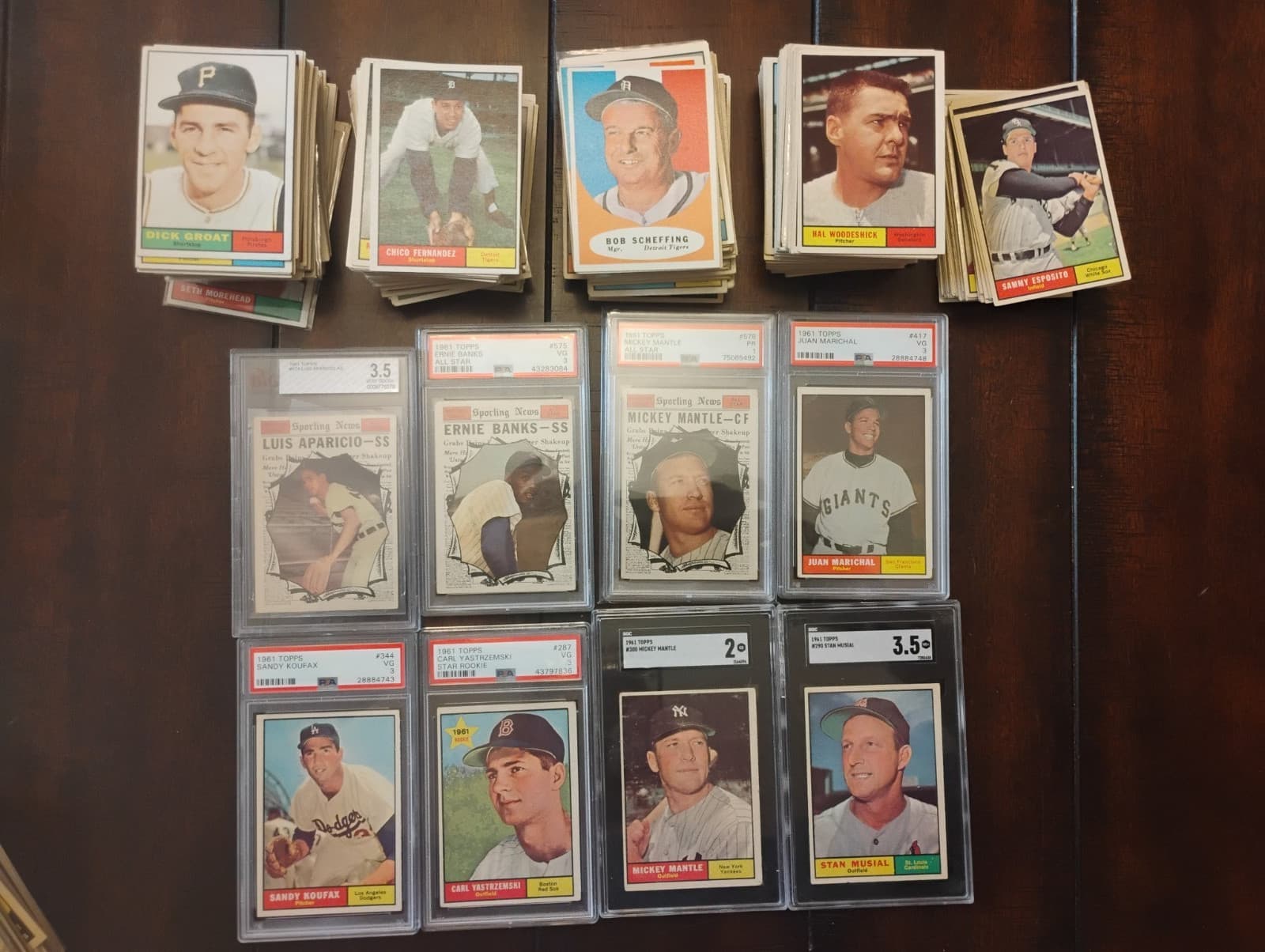 1961 Topps Baseball Complete Entry Level Set.  Mid to Low Grade