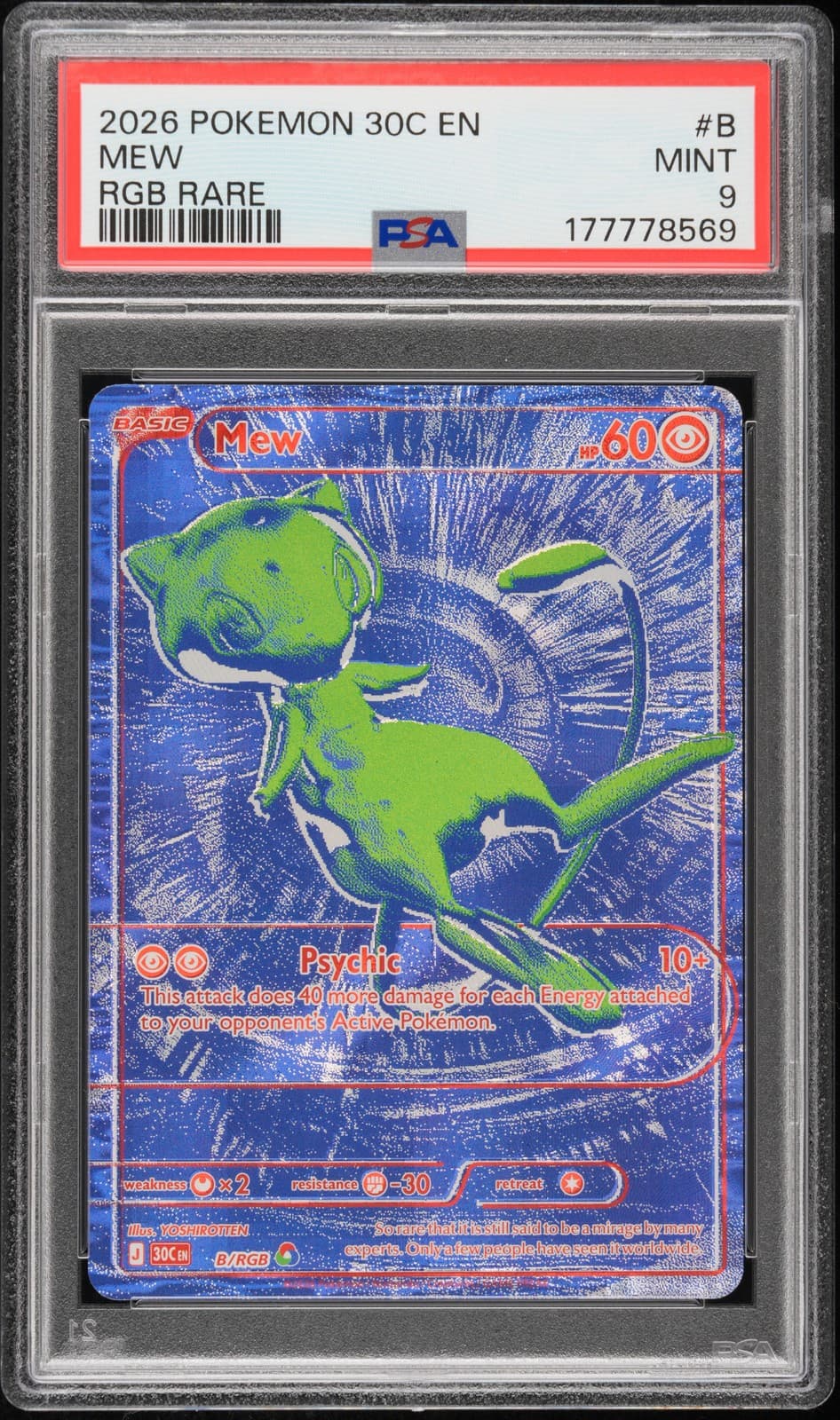 2026 Pokemon 30c En-30th Celebration Rgb Rare #B Mew Psa 9