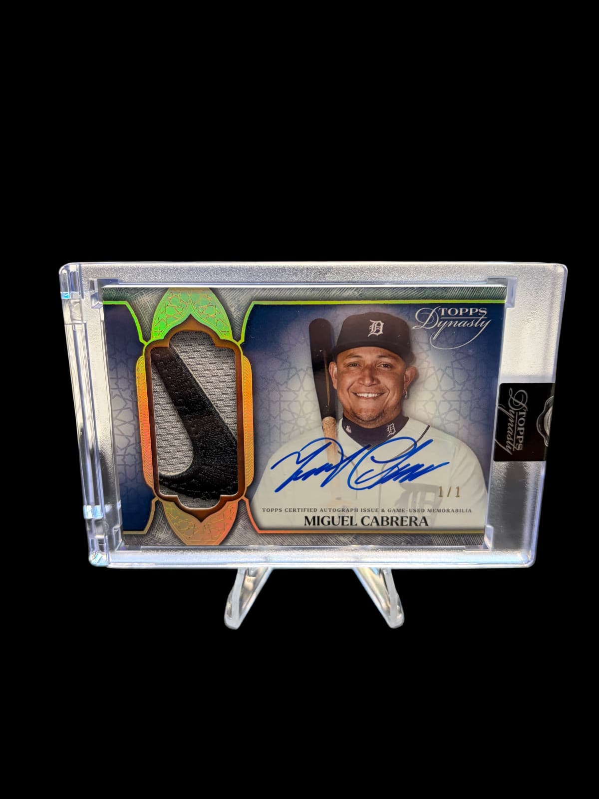 2025 Topps Dynasty Baseball Miguel Cabrera 1/1 Auto + Nike Logo Game Used Mem