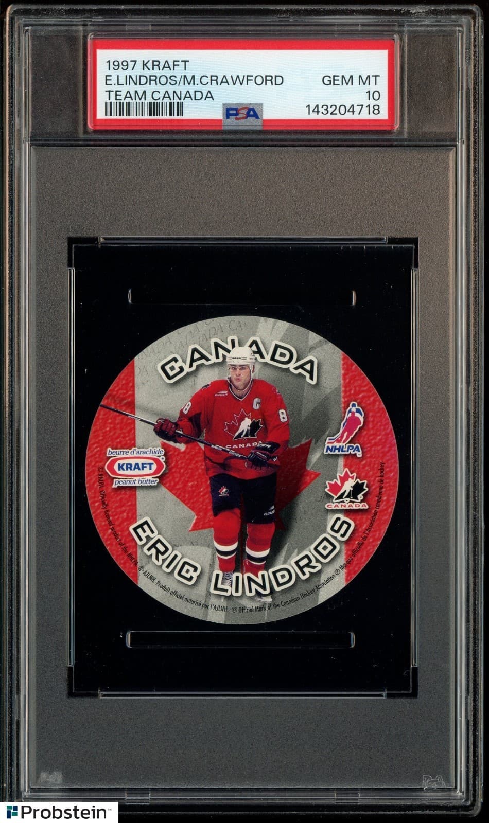 1997 Kraft Hockey Team Canada Eric Lindros Marc Crawford PSA 10 GEM MINT