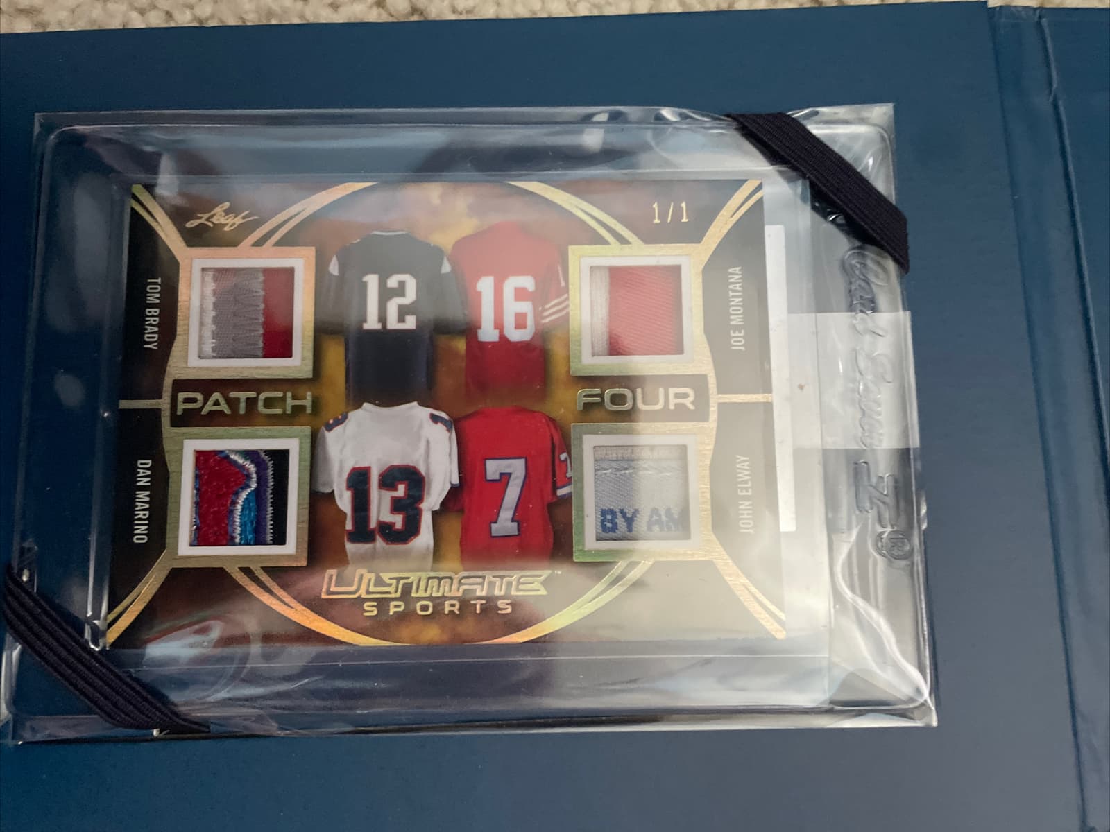 2019 Leaf Ultimate Sports Patch Four Brady Marino Montana Elway #1/1 Game Used