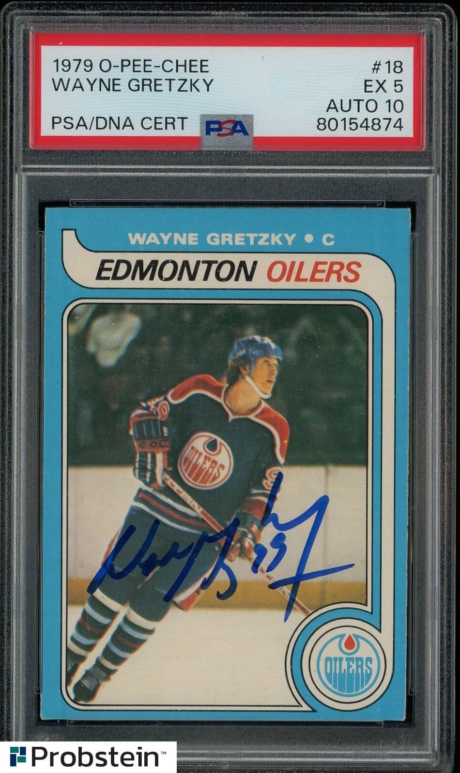 1979-80 O-PEE-CHEE OPC #18 Wayne Gretzky RC Rookie HOF PSA 5 PSA/DNA 10 AUTO