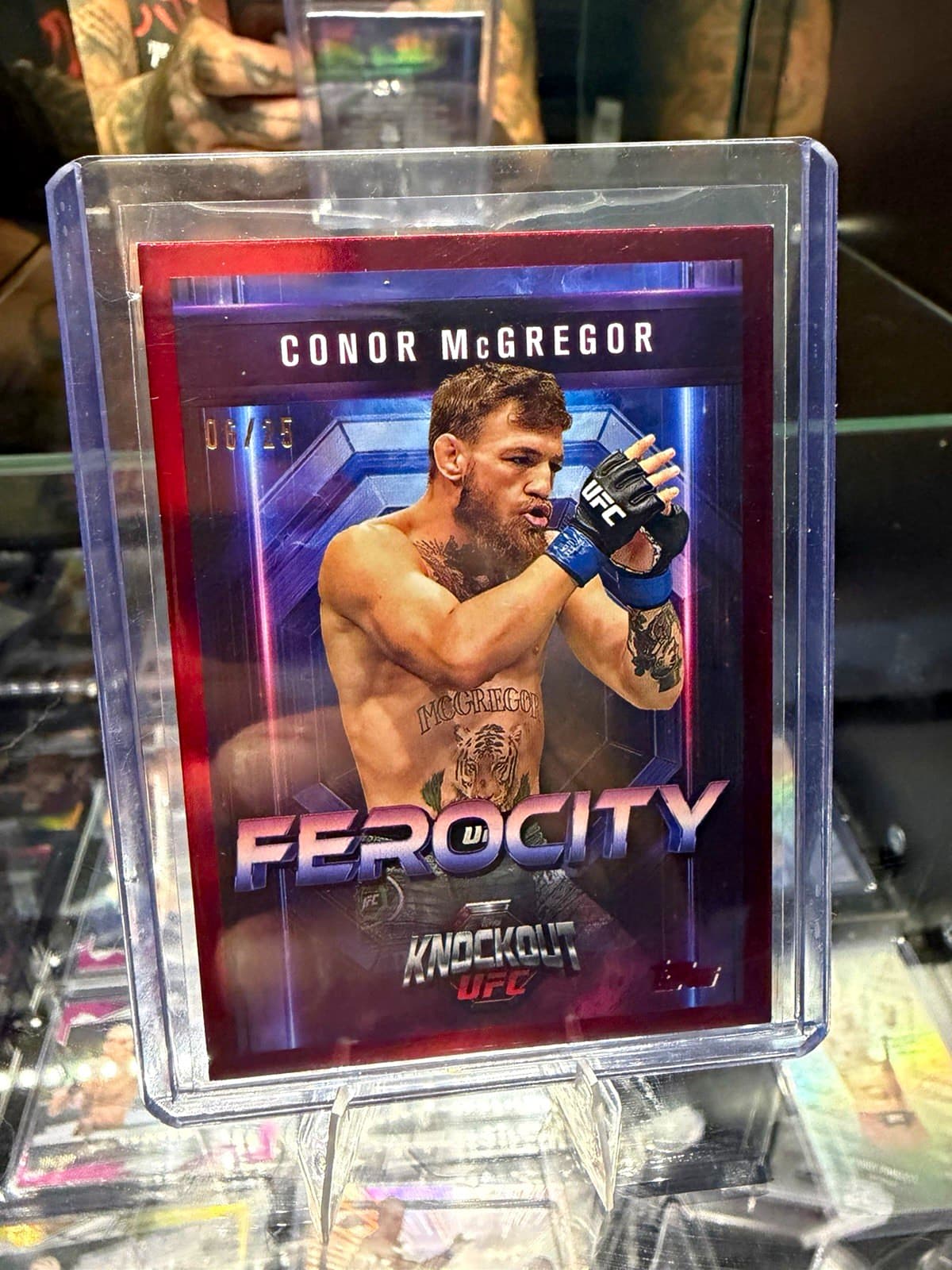 Topps 2025 Topps UFC Knockout Ferocity Conor McGregor FE-10 Red 05/25