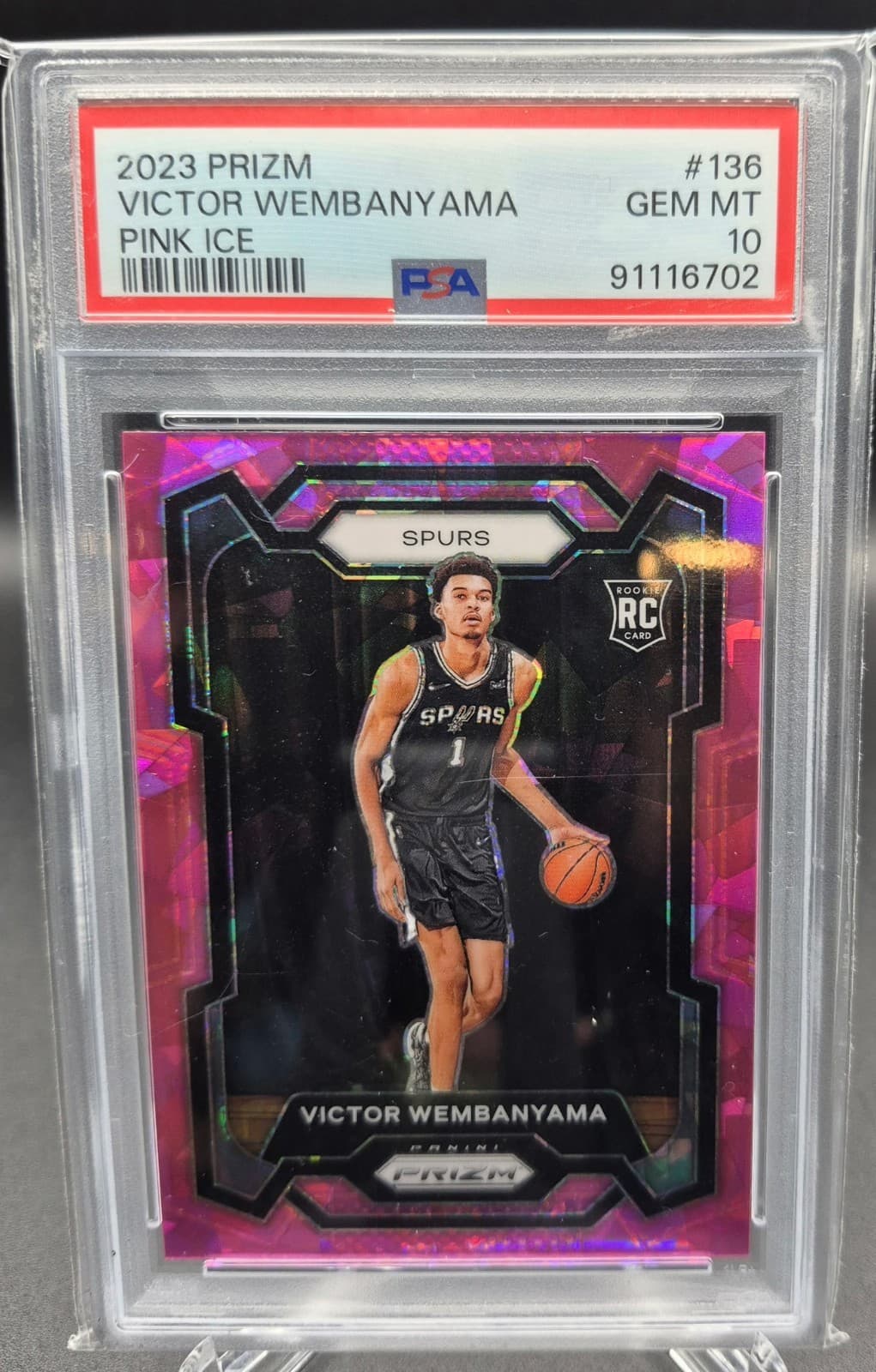 2023 Prizm PSA GEM MT 10 Victor Wembanyama Rookie Pink Ice
