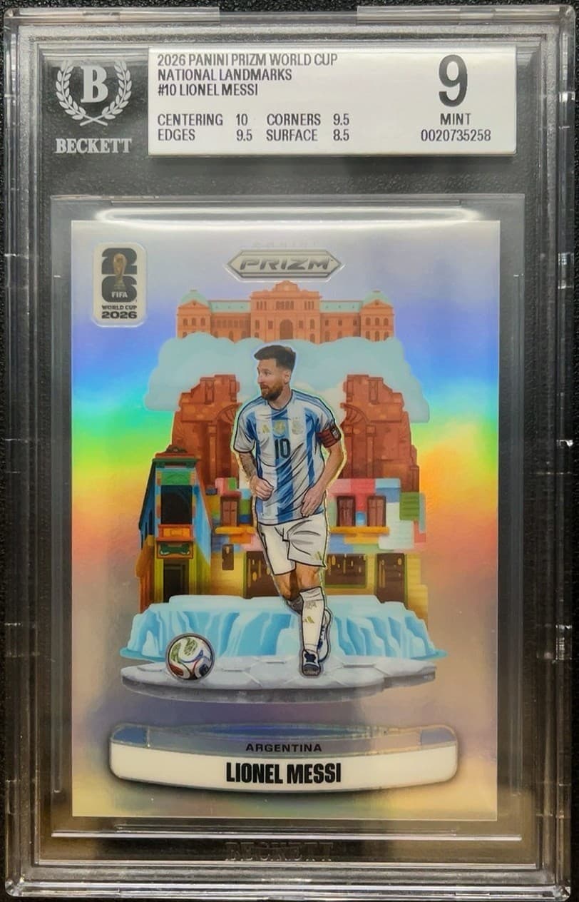 2026 Panini Prizm FIFA World Cup Lionel Messi #10 National Landmarks SSP BGS 9