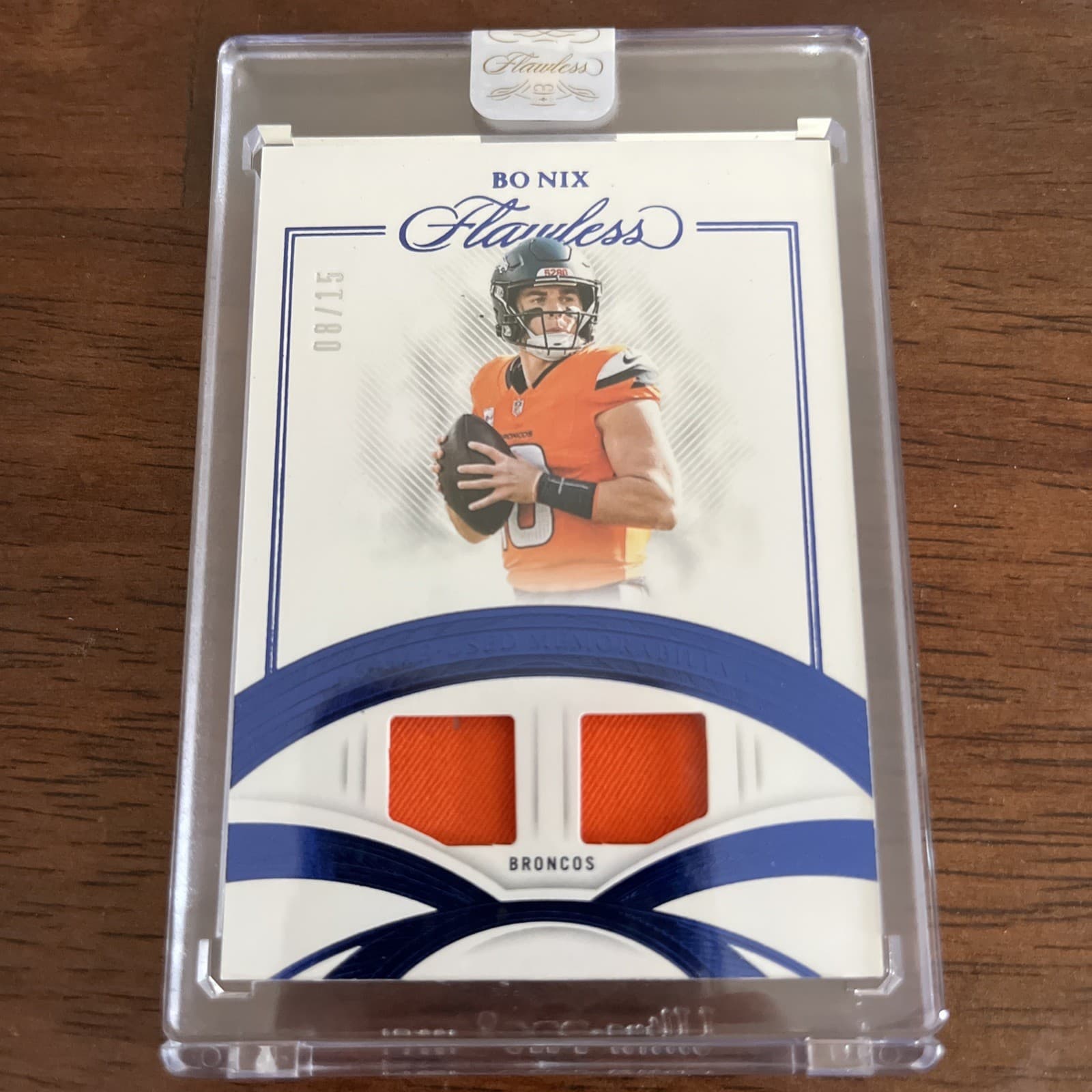 2025 Panini Flawless Game Used Memorabilia /15 Bo Nix