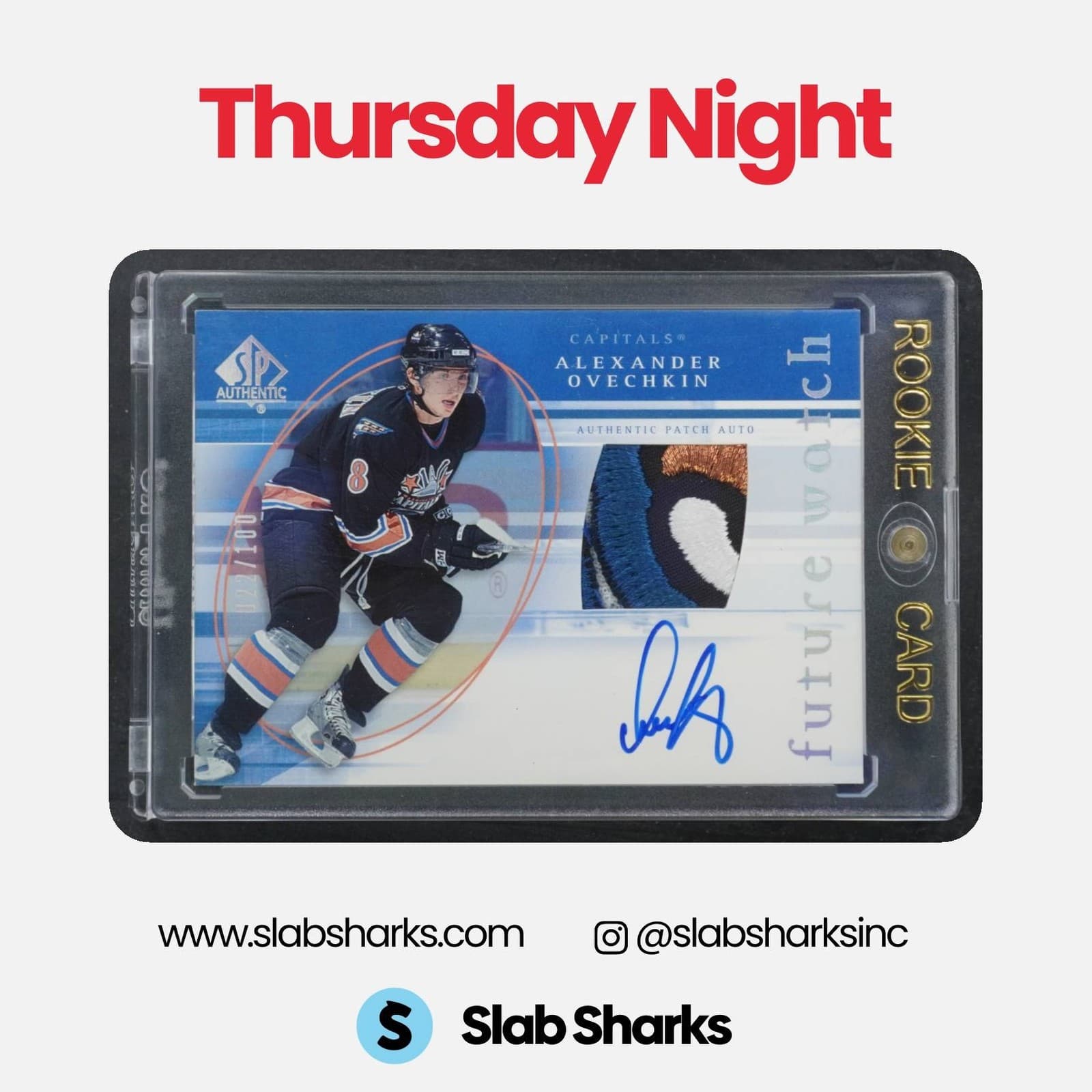 2005 SP AUTHENTIC #190 ALEXANDER OVECHKIN FUTURE WATCH AUTO PATCH ROOKIE RC /100